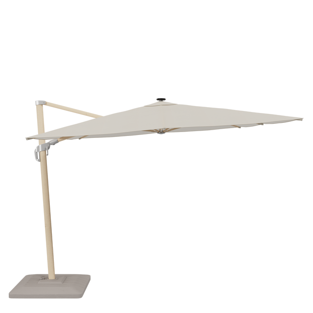 Parasol déporté rectangulaire blanc Sonora II NATERIAL L.390 x l.280 cm