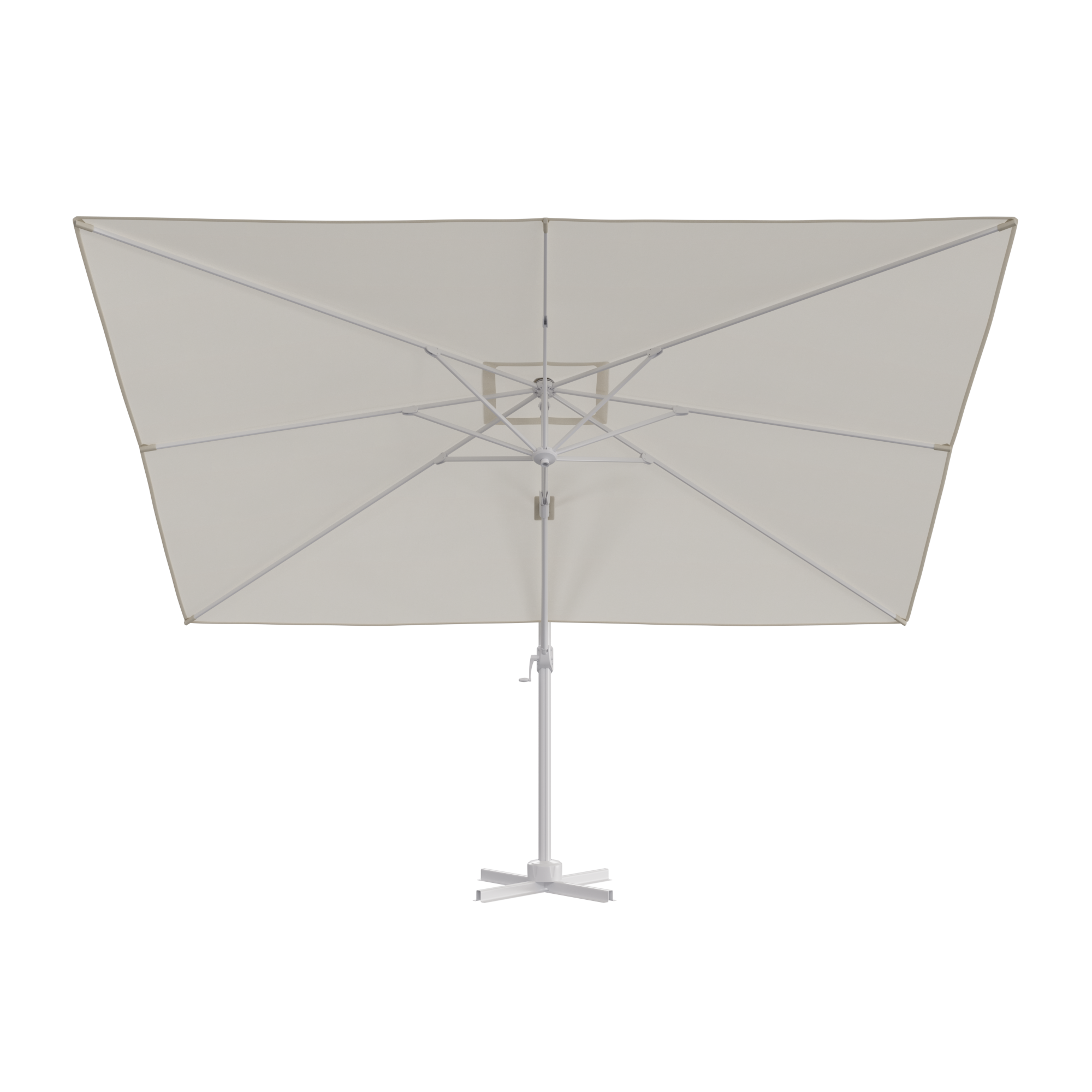 Parasol déporté rectangulaire blanc Aura NATERIAL L.386 x l.281 cm - 2