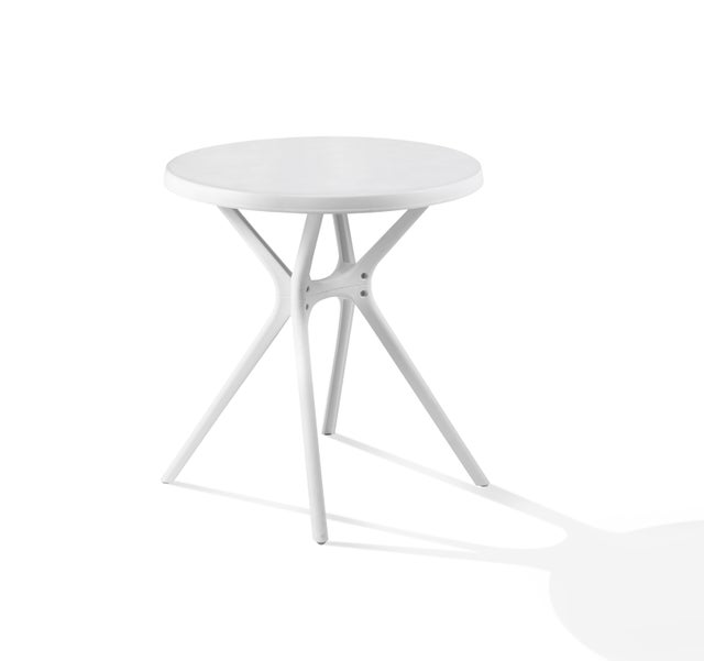 Calvados Tavolo Da Pranzo Rotondo In Legno Di Pino – Bianco – Diametro 70 Cm – Altezza 75 Cm – Fatto A Mano – Stile Classico