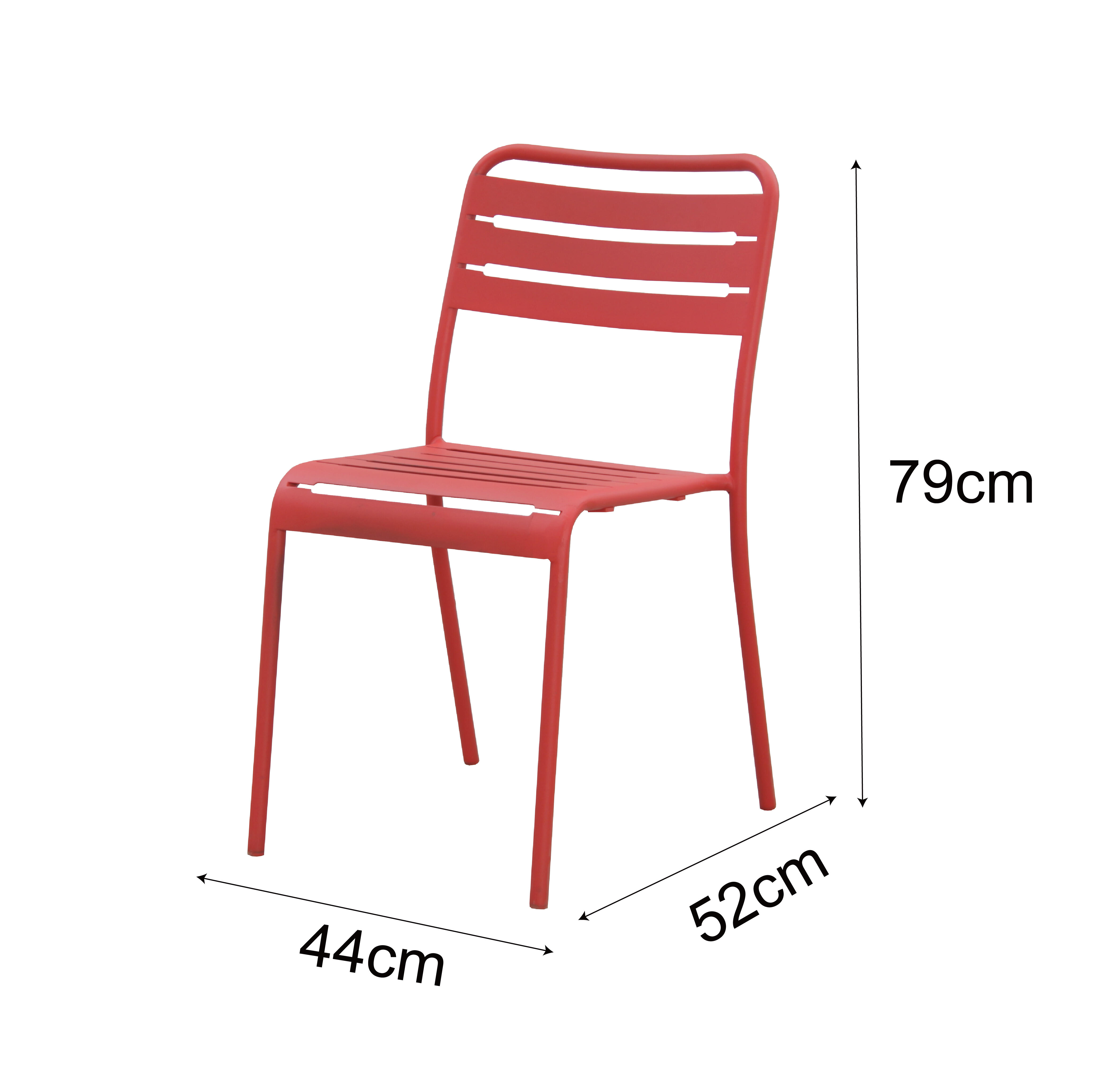 Cadeira refeição aço vermelho Cafe - 8