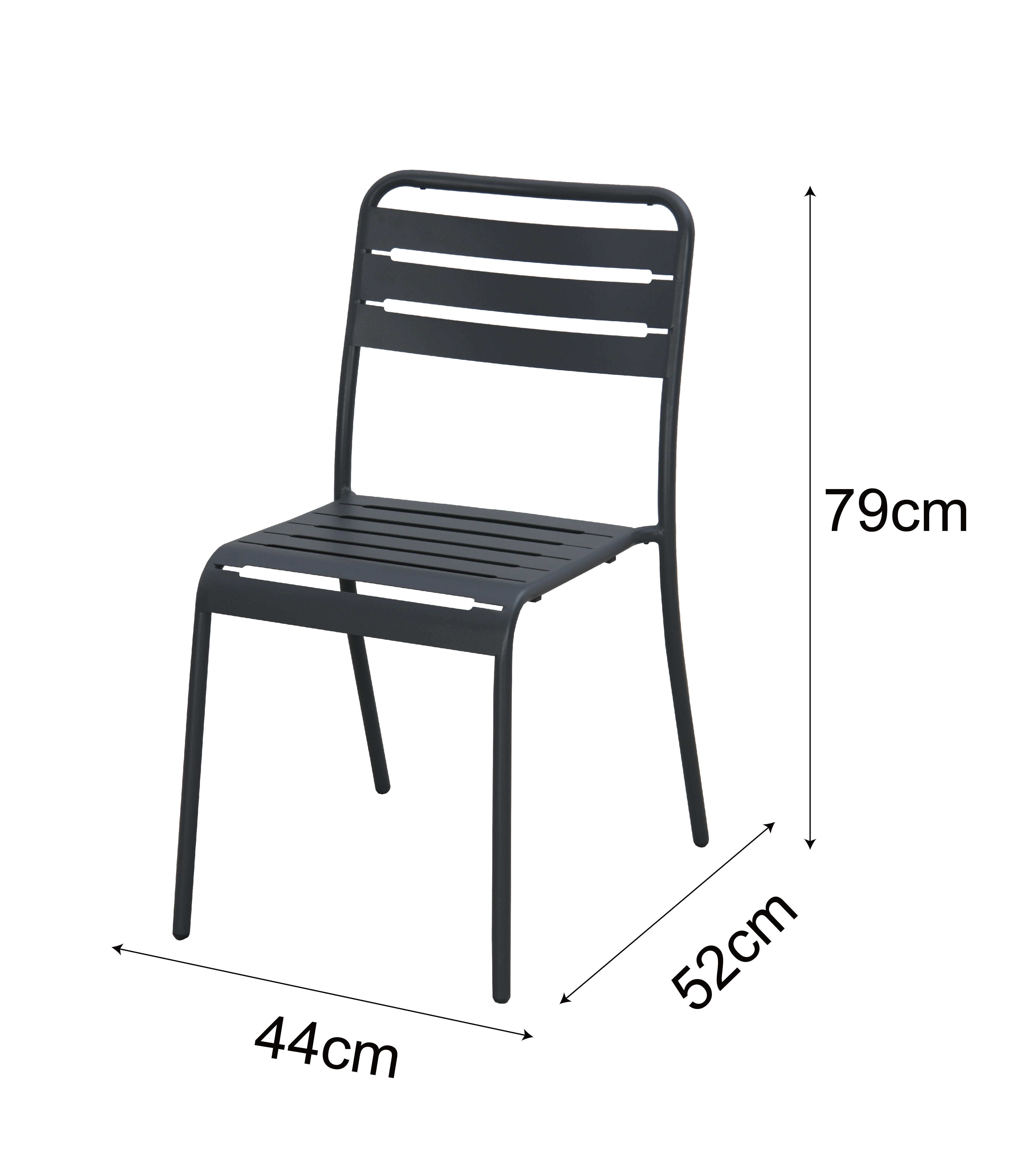 Sedia da giardino in acciaio antracite Cafe, seduta in acciaio grigio - 20
