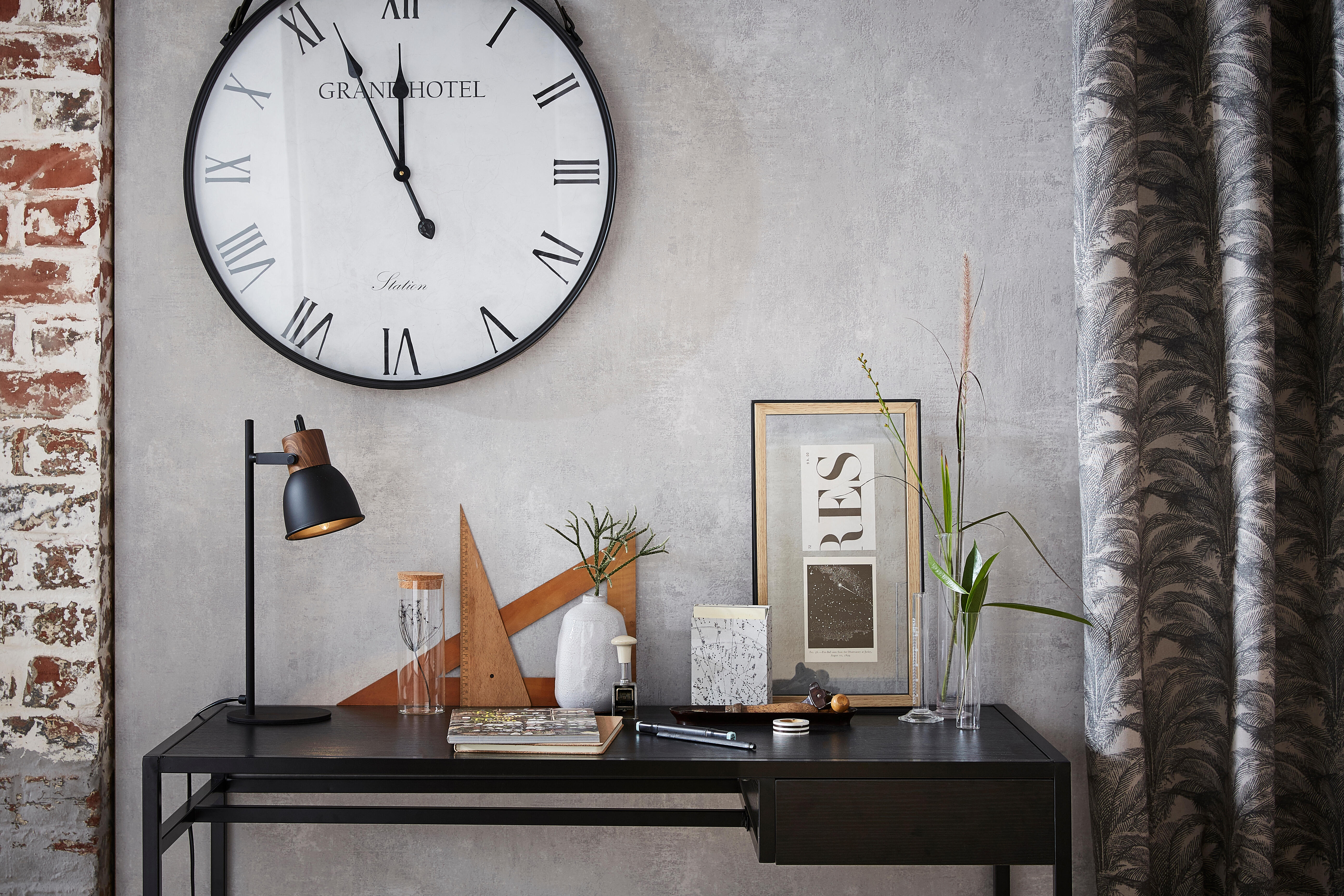 Horloge à fixation murale acier Barbier grand hôtel noir Diam.60 cm - 5