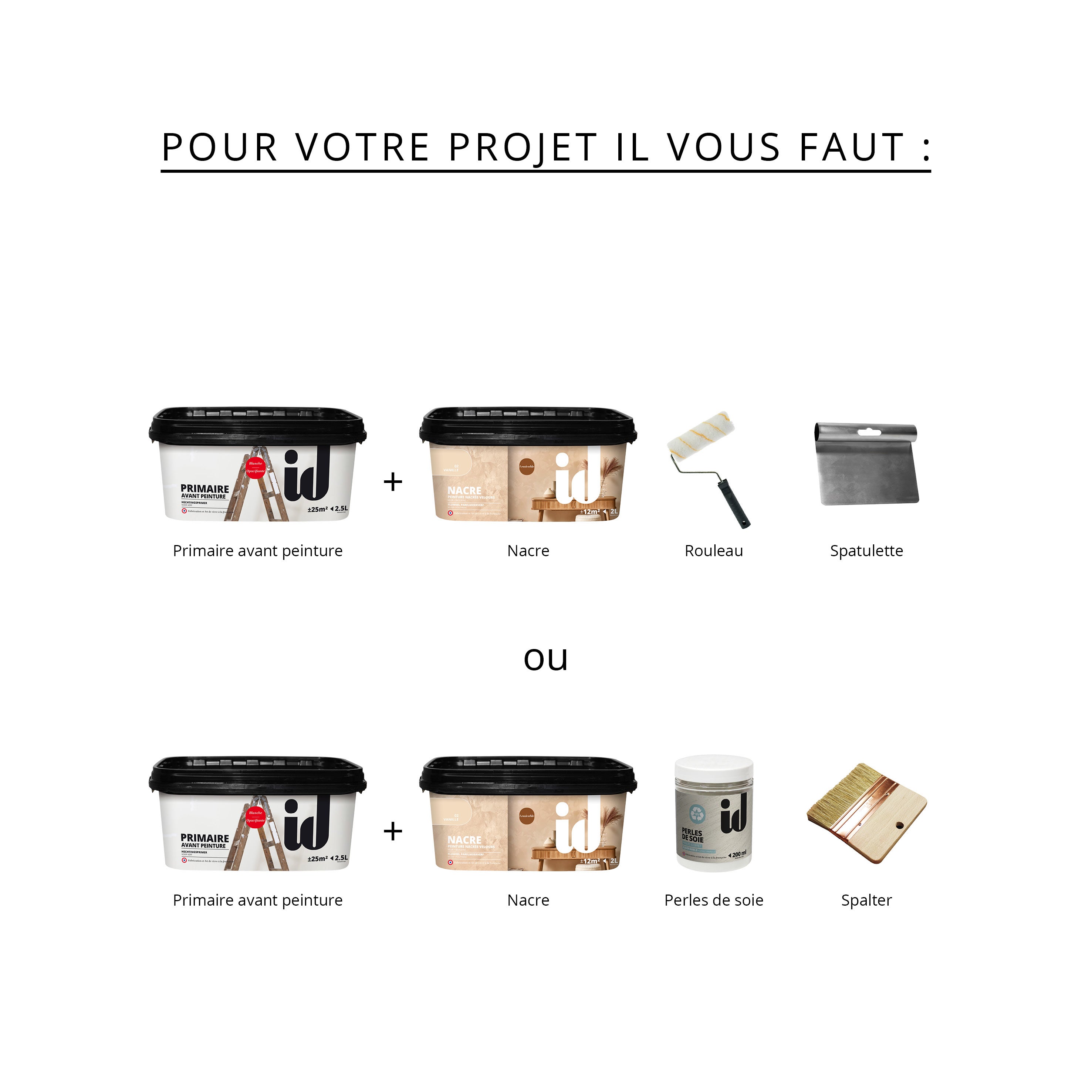 Peinture à effet, Nacre ID, pistache, velours, 2 l - 5