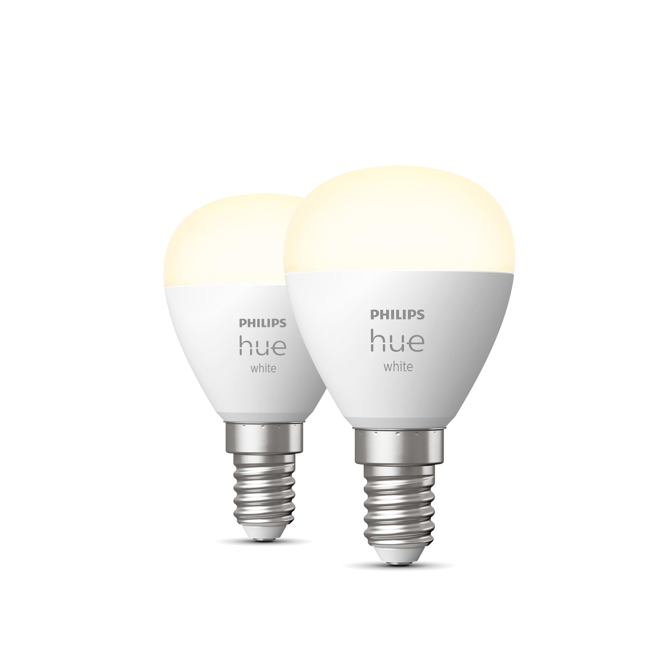 2 ampoules led connectées sphérique E14, 470Lm = 40W, blanc chaud, PHILIPS HUE - 2