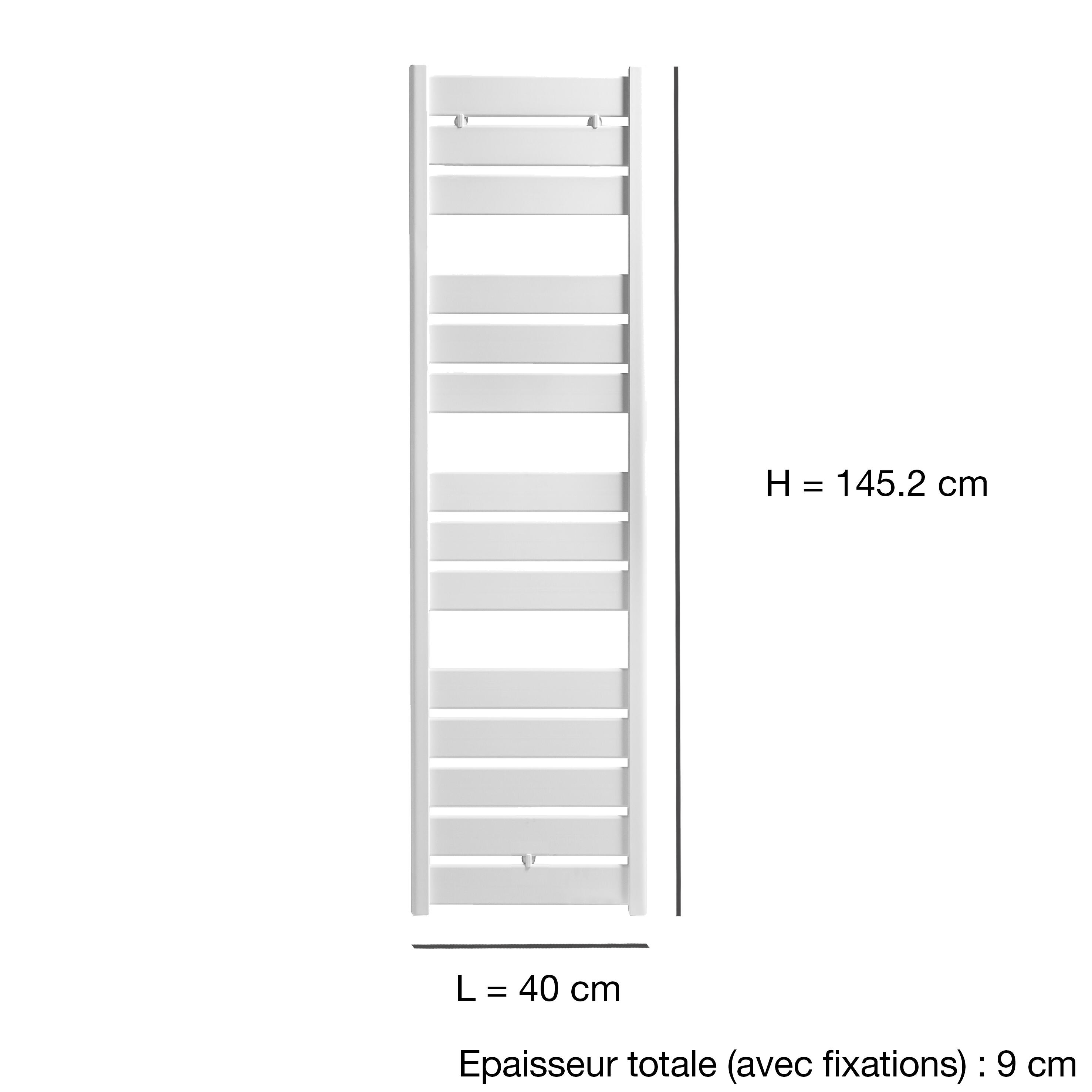 Sèche-serviettes à eau chaude eau chaude ACOVA, 514 W, H.145.2 x l.40 cm Madras  - 3