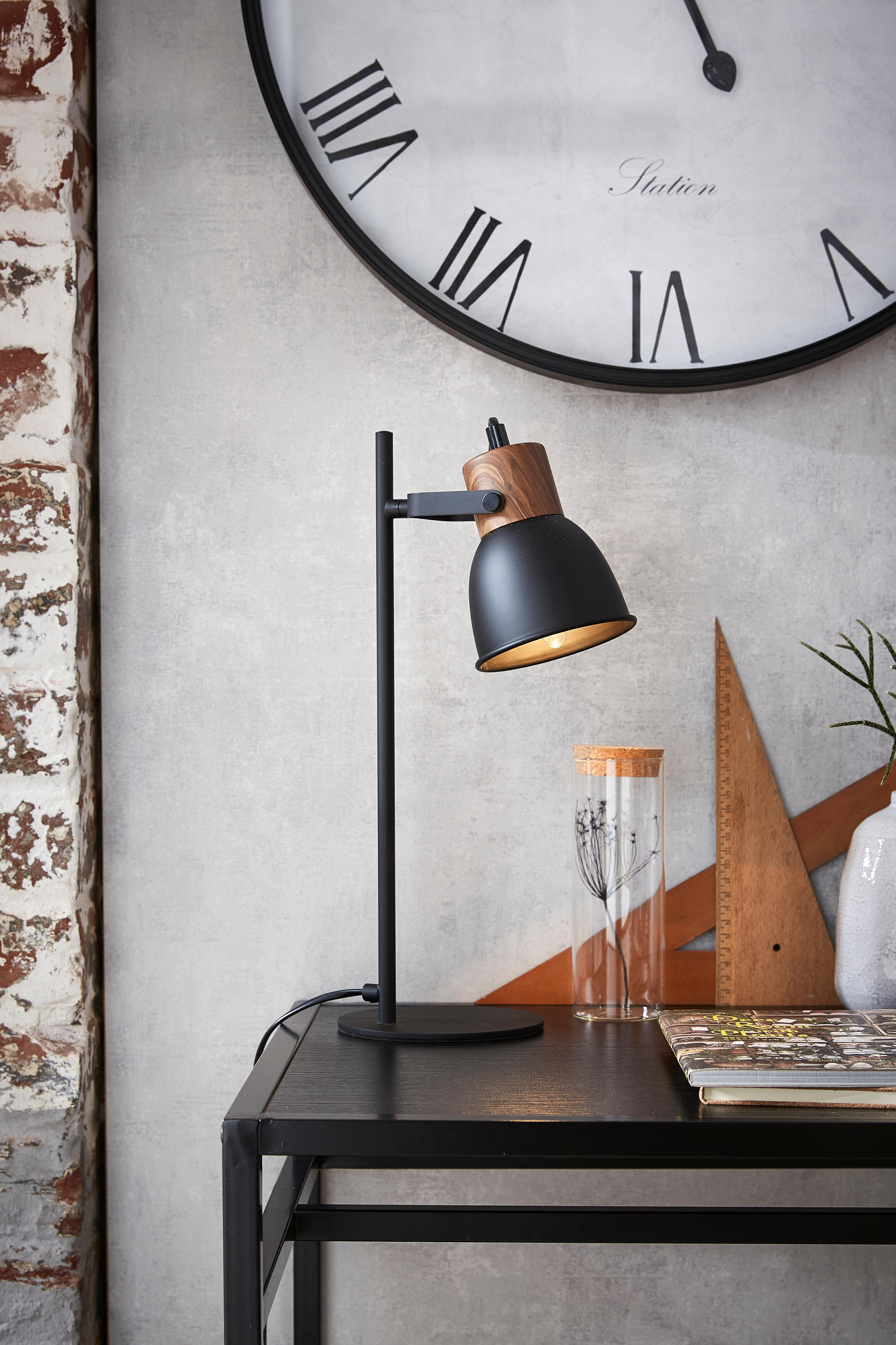 Horloge à fixation murale acier Barbier grand hôtel noir Diam.60 cm - 4