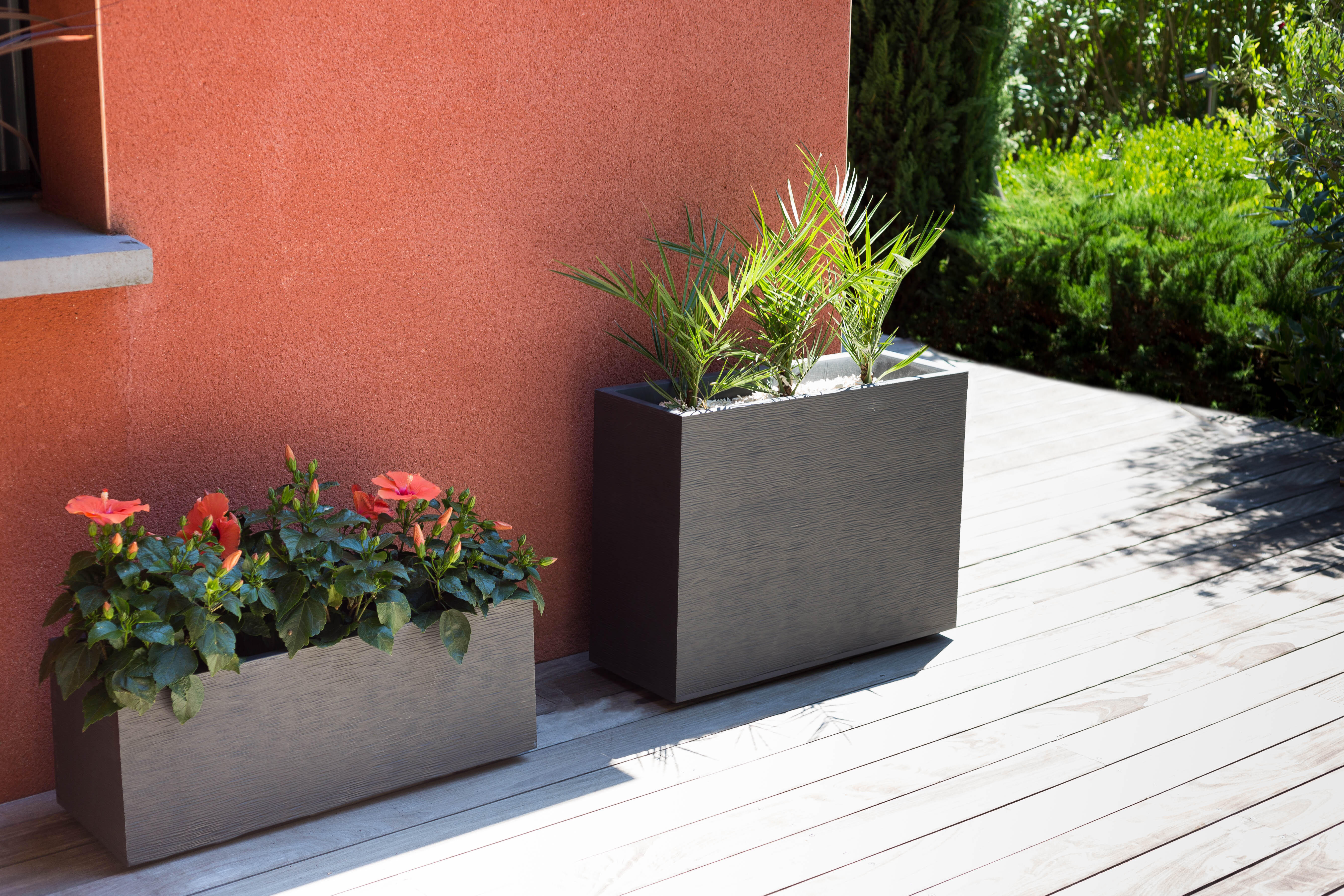 Pot polypropylène EDA Graphit, L.29.5 x l.78.5 x H.60 cm, anthracite - 2