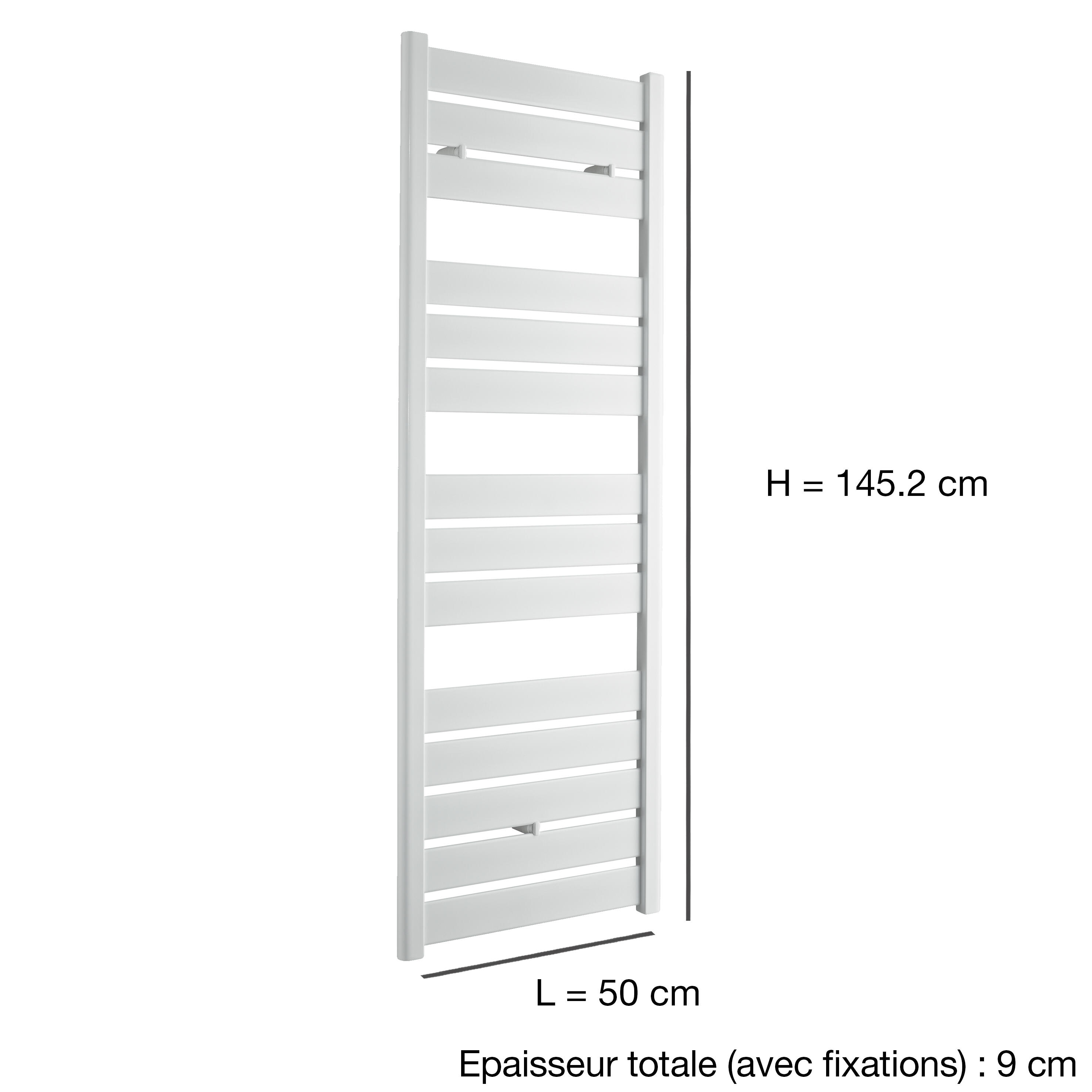 Sèche-serviettes à eau chaude eau chaude ACOVA, 625 W, H.145.2 x l.50 cm Madras  - 4