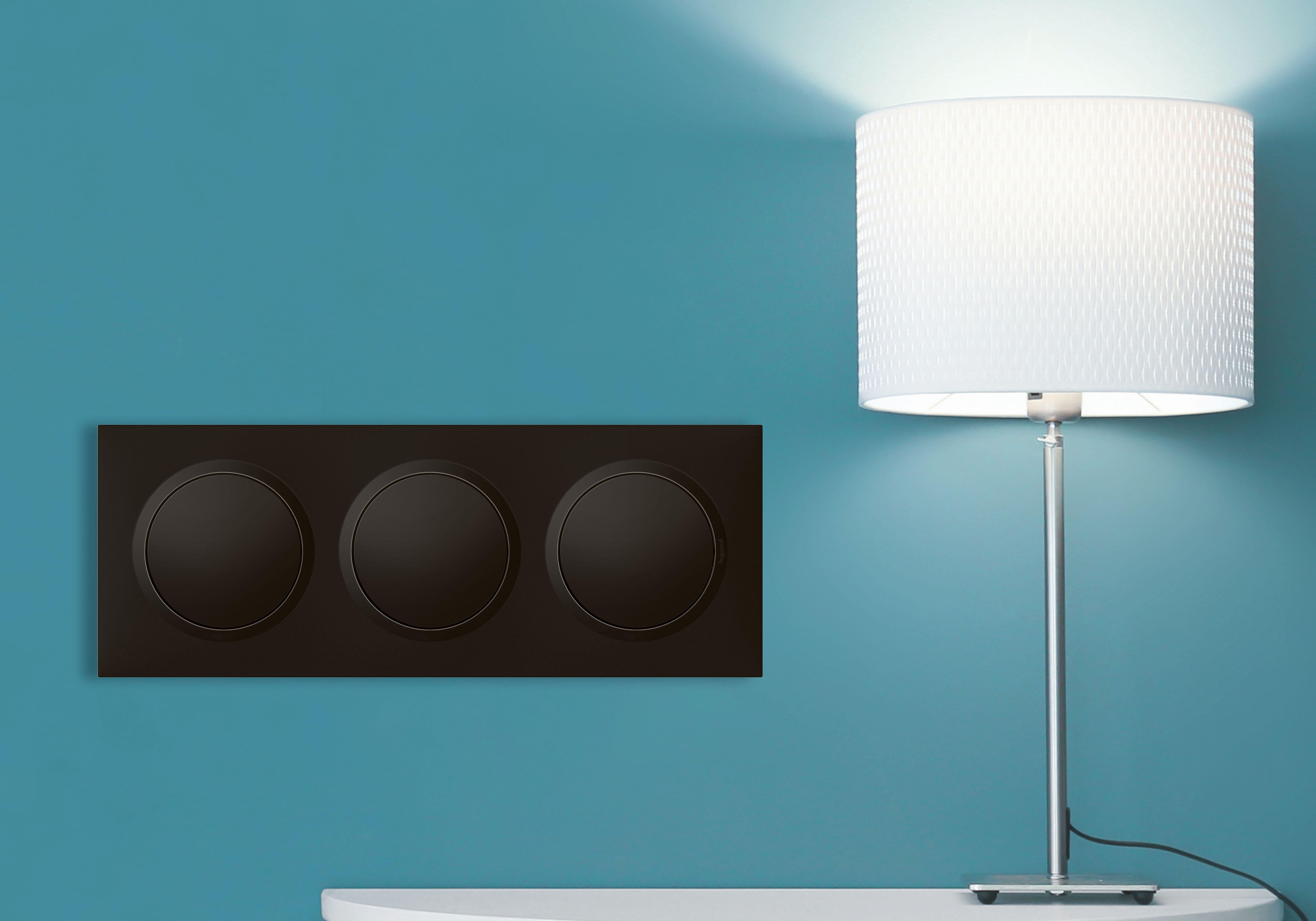 Plaque triple Dooxie, LEGRAND, noir velours - 4