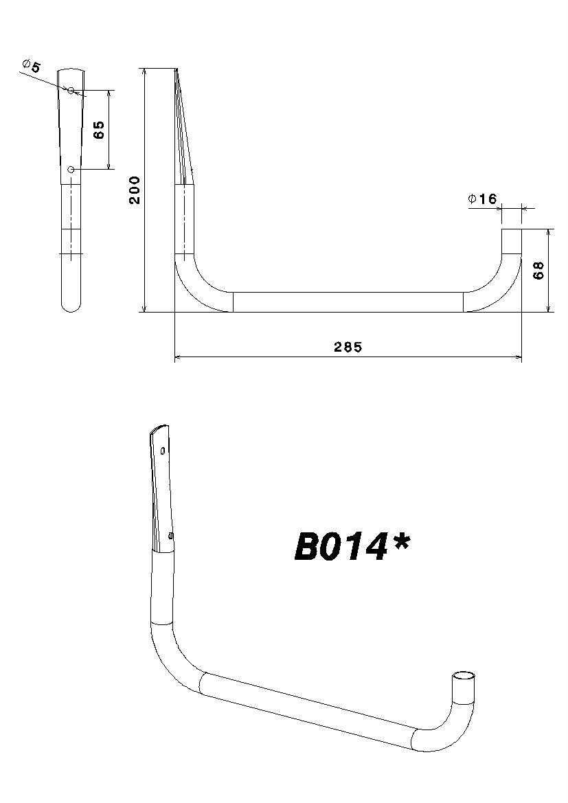 Crochet gainé simple MOTTEZ, H.20 x l.28.5 x P.2 cm - 2