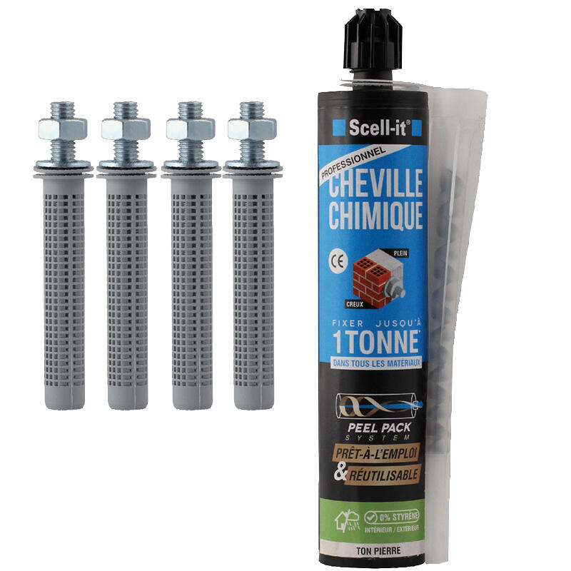 Kit De Scellement Chimique Scell-It Tiges INOX M6 Garanties à Vie Jusqu A 300kg Resistance