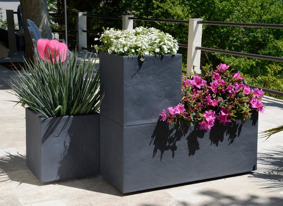 Bac plastique EDA L.39 x l.39 x H.43 cm anthracite - 2