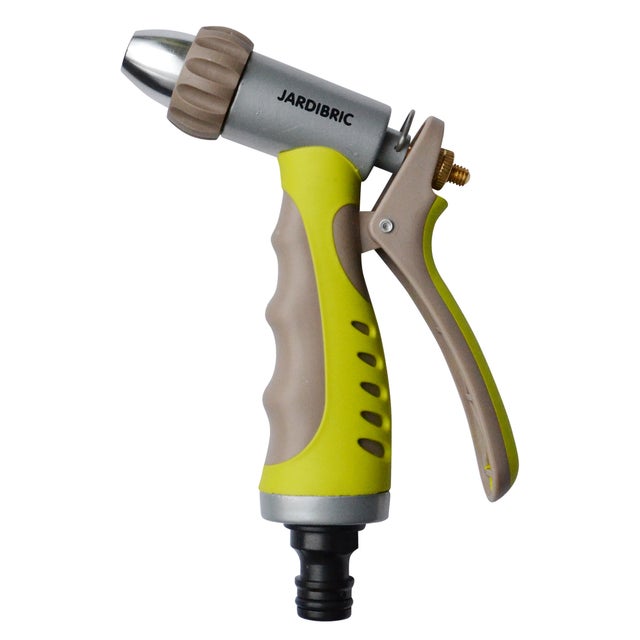 Pistolet Arrosage - 100% Métal Lourd - 8 Modèles Réglables - Débit D'eau Contrôlable - Marron