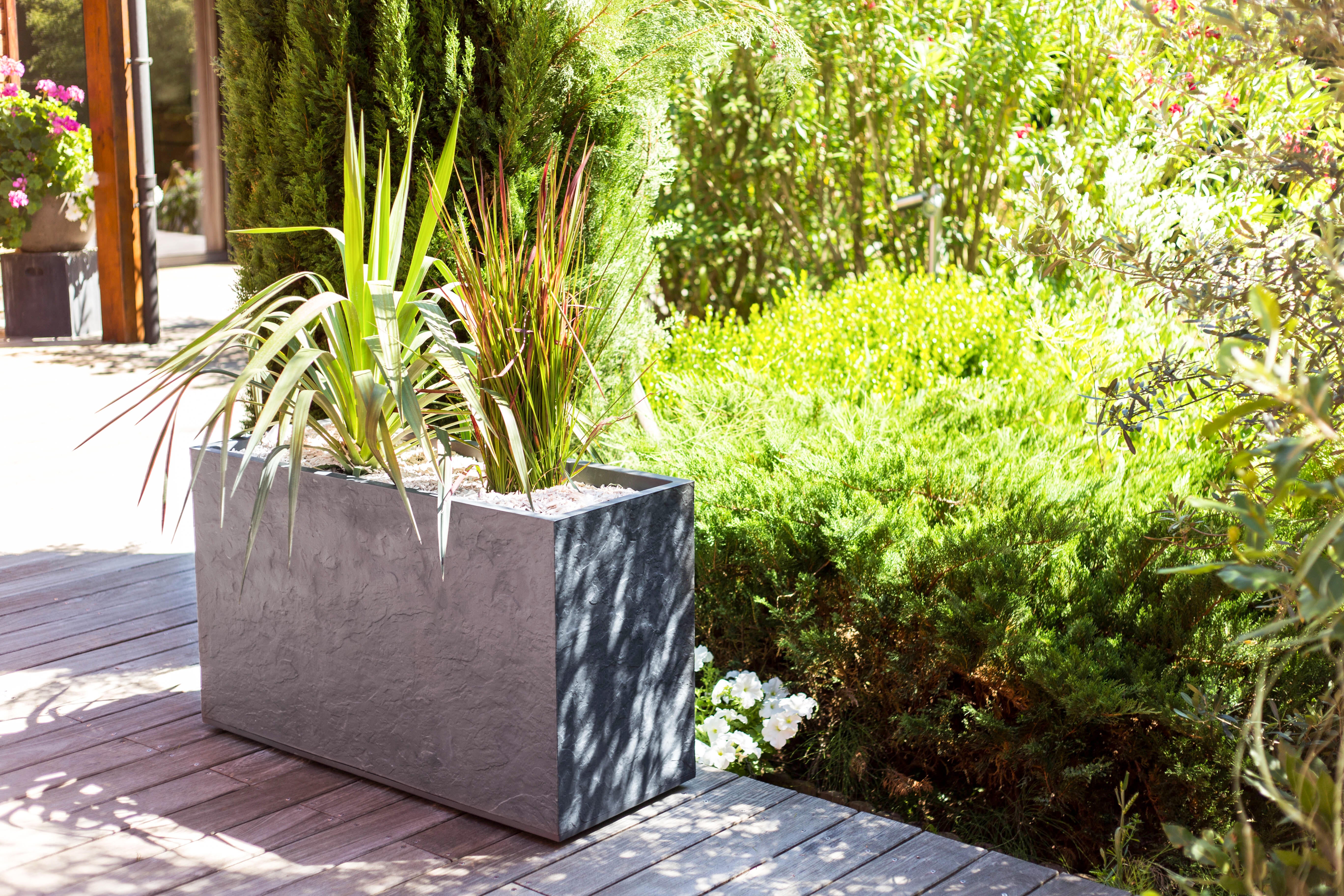 Jardinière Volcania jardinière EDA L.39 x l.99.5 x H.60 cm anthracite - 2