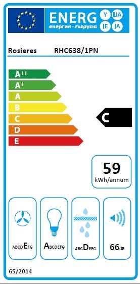 Hotte casquette L60 cm ROSIERES RHC638/1PN noire - 2