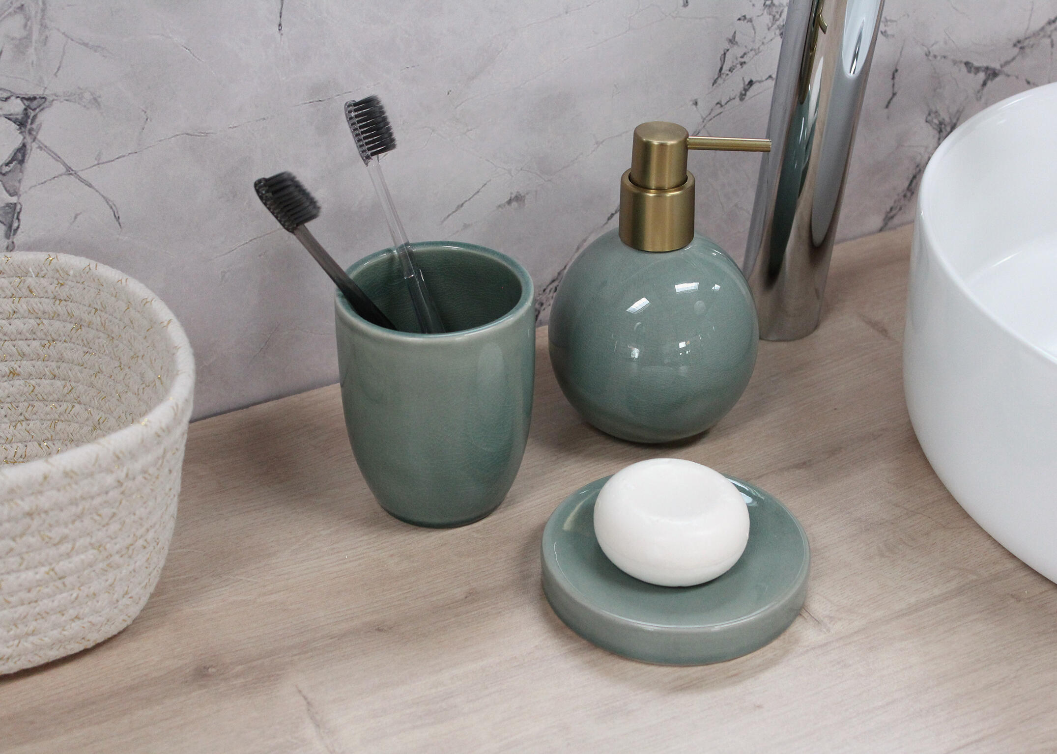 Porte-savon TIDIANE vert AZAO - 3