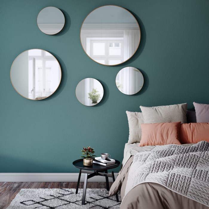 Lustro okrągłe Glam Brass złote śr. 60 cm Inspire