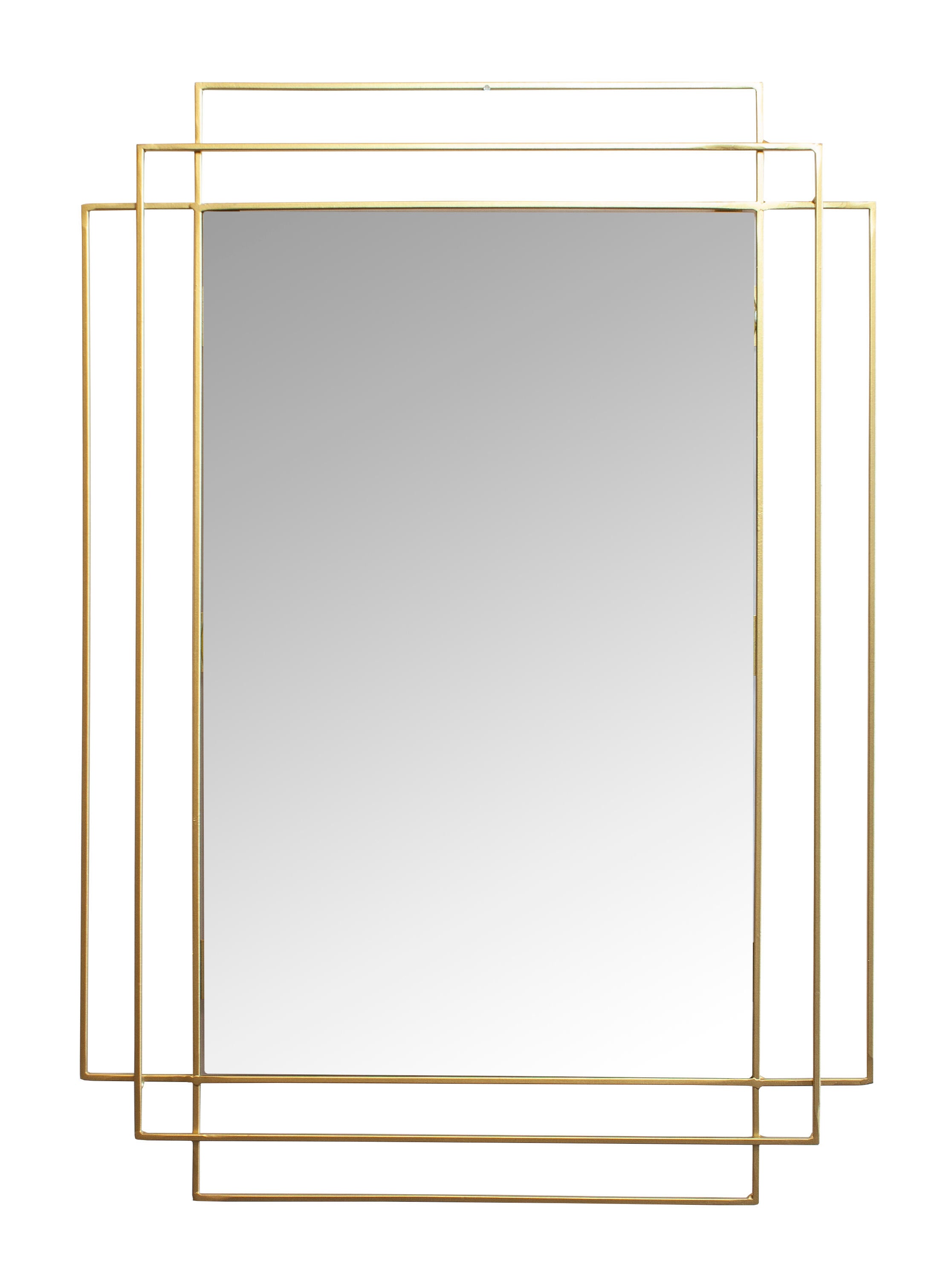 Miroir rectangulaire métal doré Prisma, l.53 x H.75 cm - 2