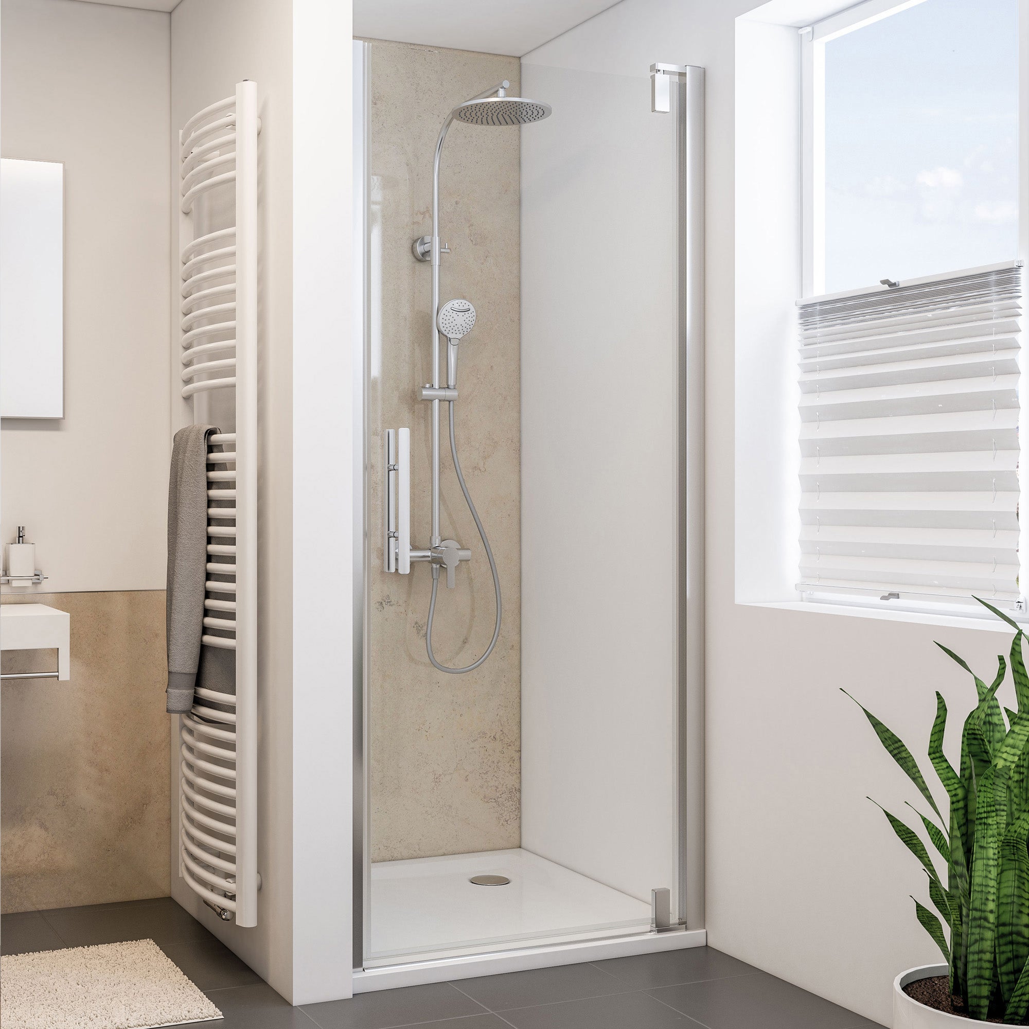 Porte de douche pivotante produit sans finition 80 cm, Adena - 5