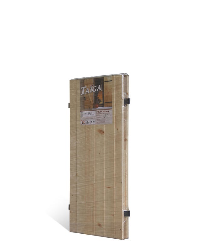 Volet battant bois Taïga, h.115 x l.100 cm, 2 vantaux