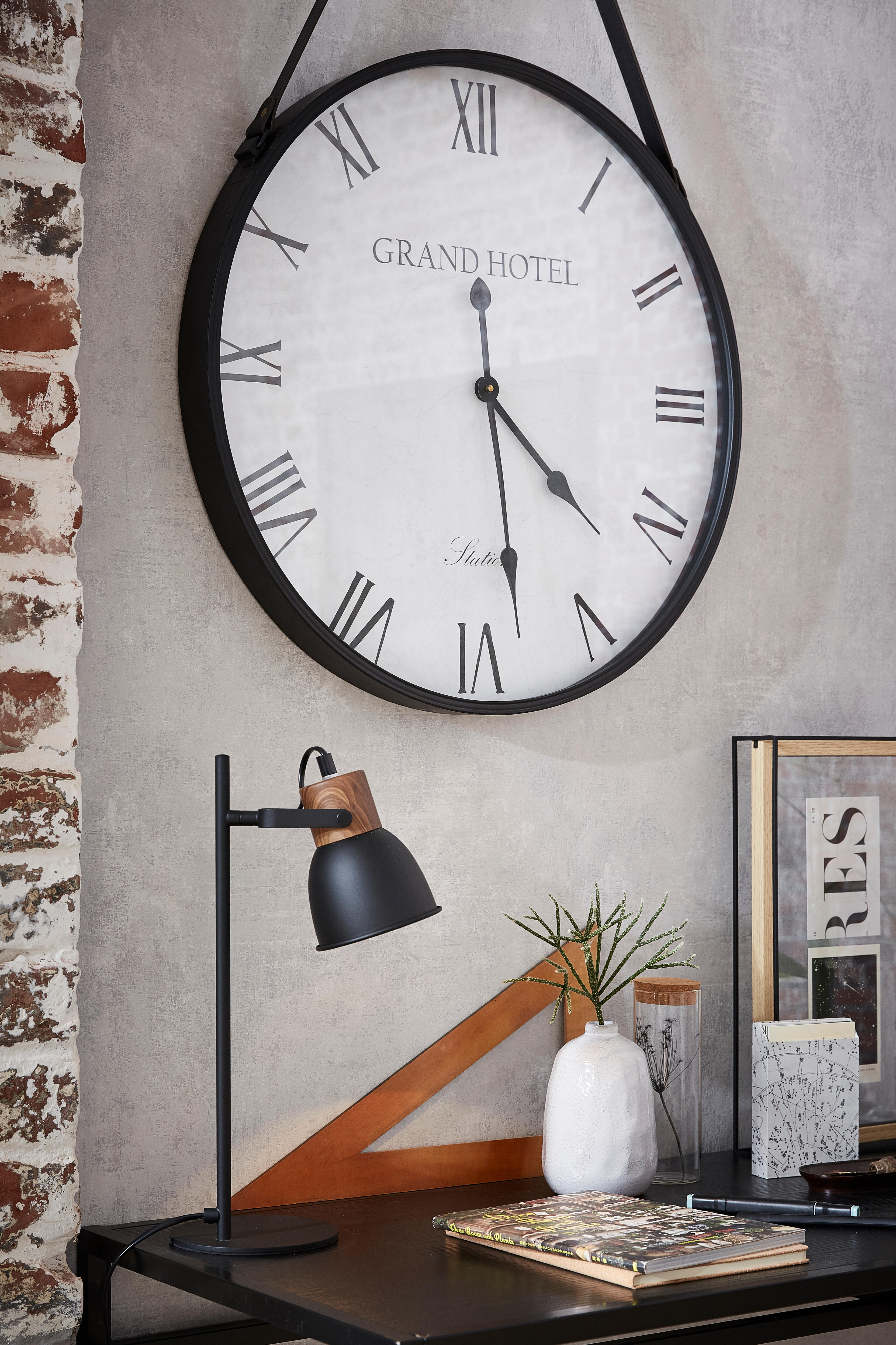 Horloge à fixation murale acier Barbier grand hôtel noir Diam.60 cm - 3