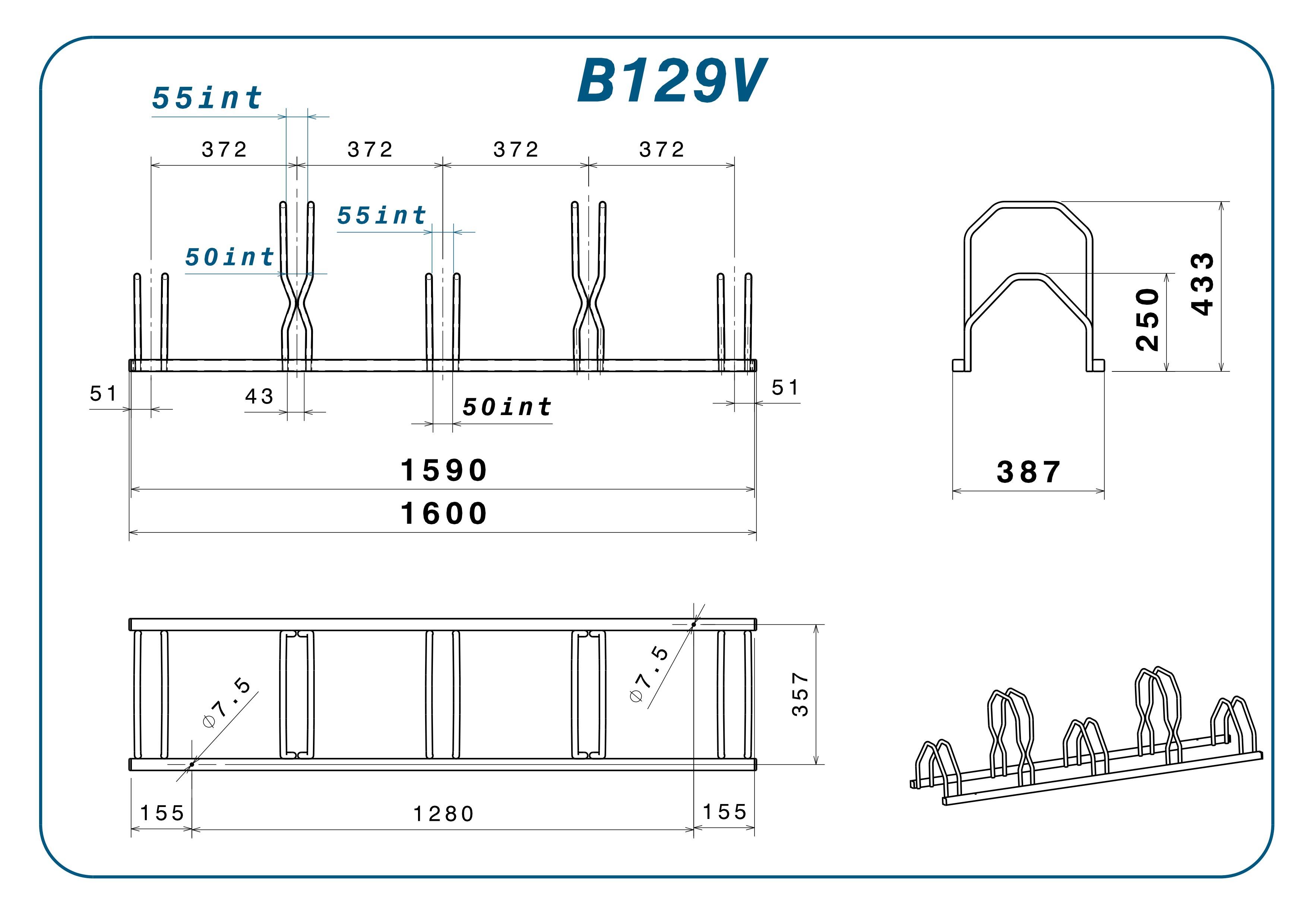 Support à vélo à poser MOTTEZ 5 vélos, H.49 x l.160 x P.39 cm - 6