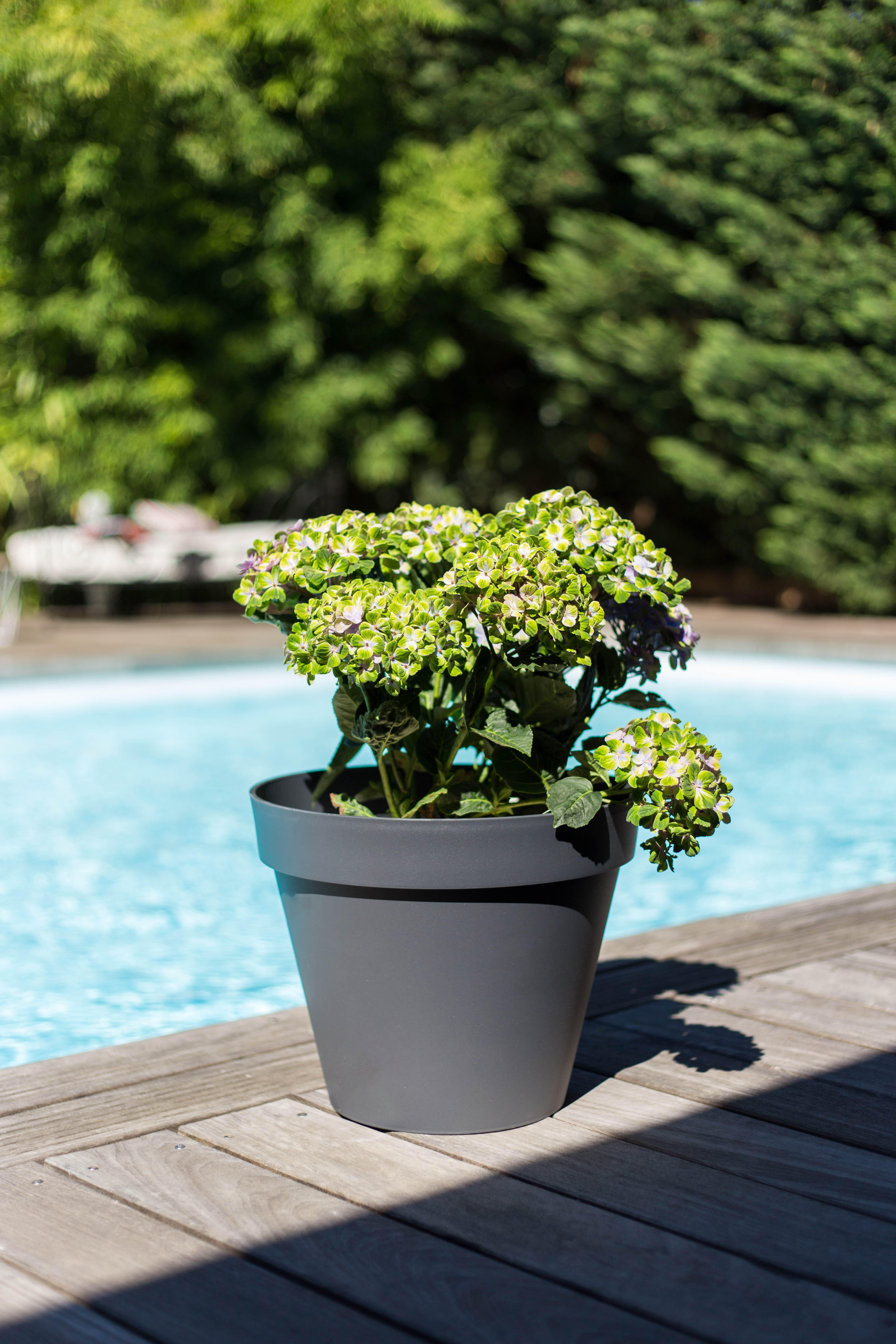 Pot plastique EDA Diam.40 x H.32 cm gris anthracite - 2