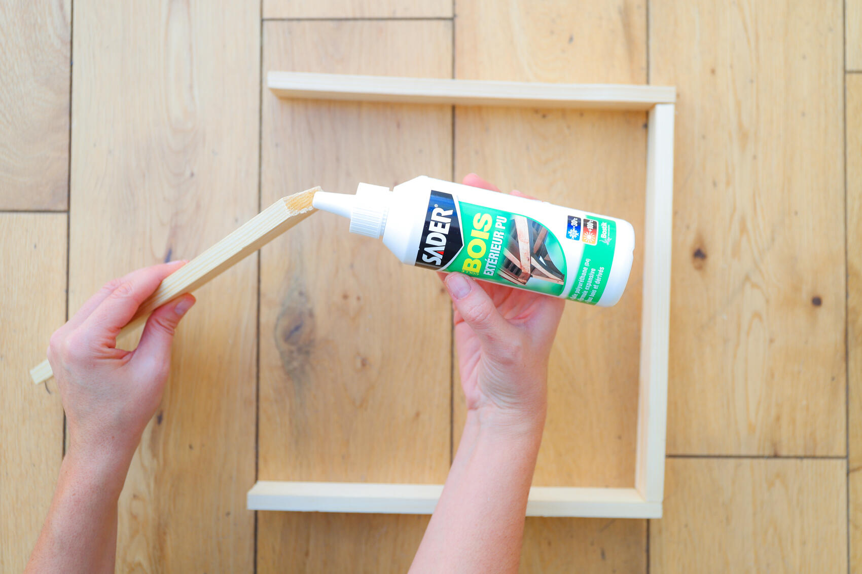 Colle d'assemblage liquide polyuréthane Bois extérieur SADER, 250ml, 250 g jaune - 3