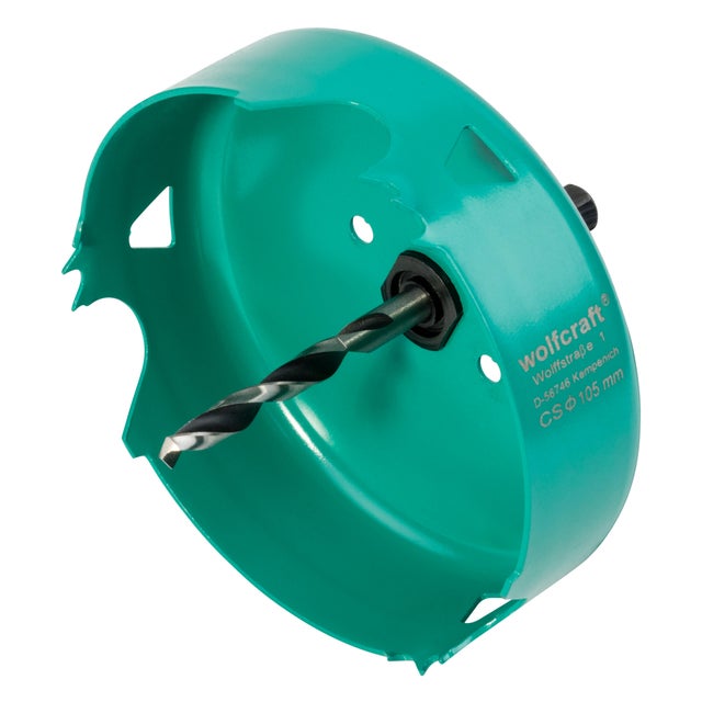 Scie cloche en acier carbure bois/plastique/plâtre WOLFCRAFT Diam.105 mm