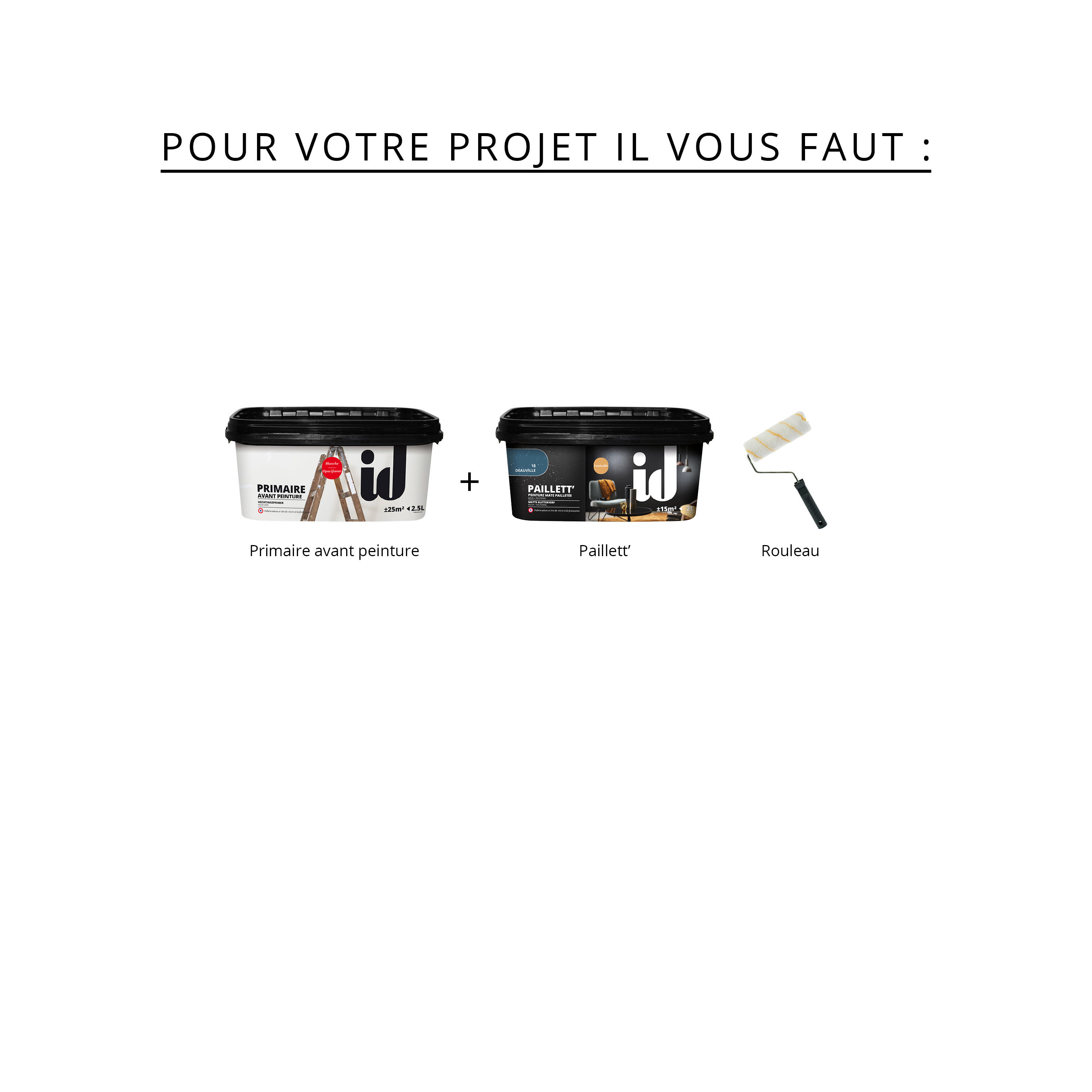 Peinture à effet, Paillett' ID, flash, mat, 2 l - 7