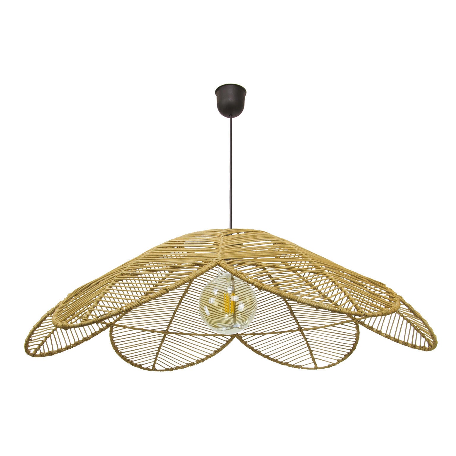 Suspension Andene rotin, beige, Diam.85 cm, E27 - 5