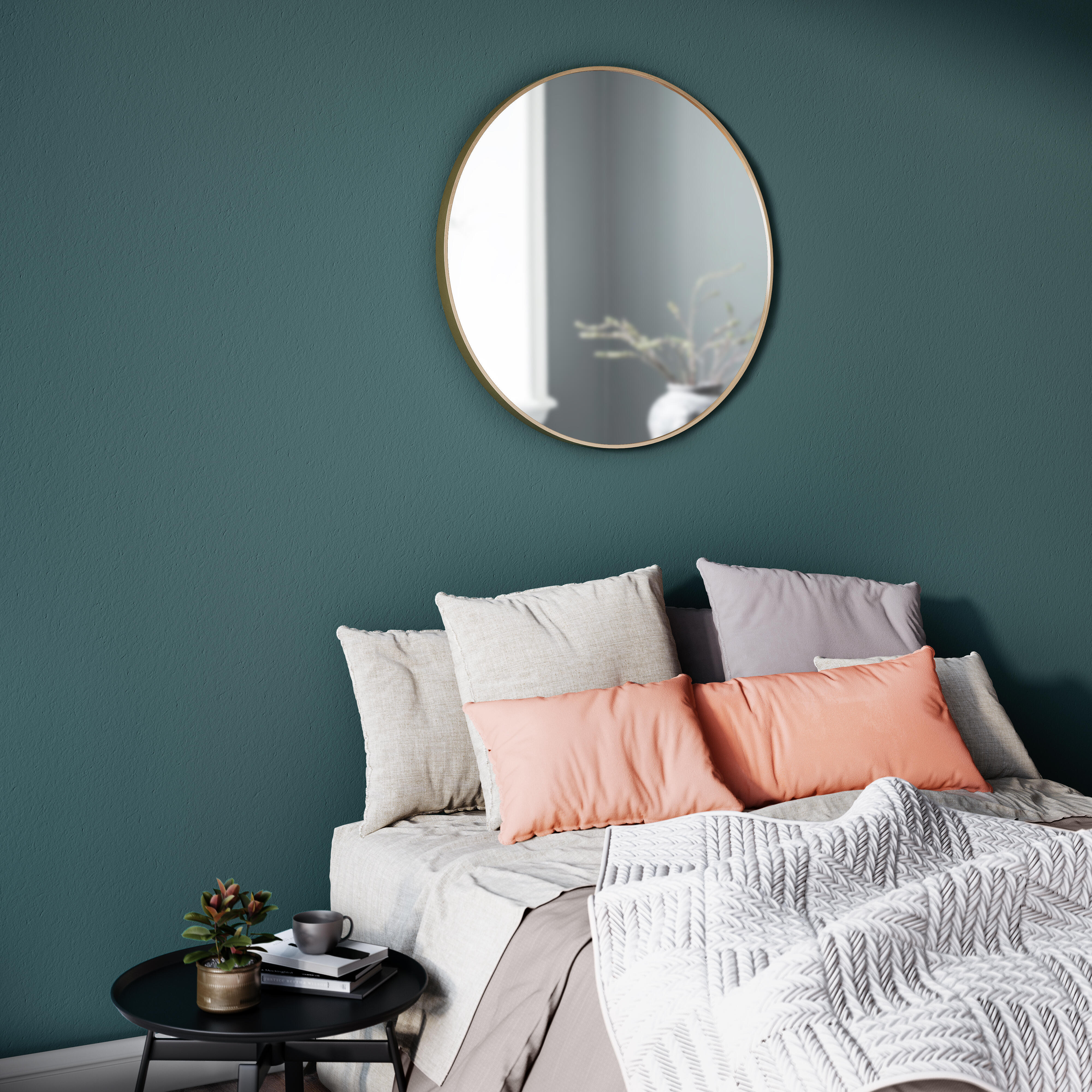 Lustro okrągłe Glam złote śr. 81 cm Inspire - 8