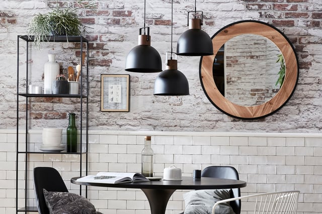 Papier peint panoramique brique blanc et marron l.159 x H.280 cm