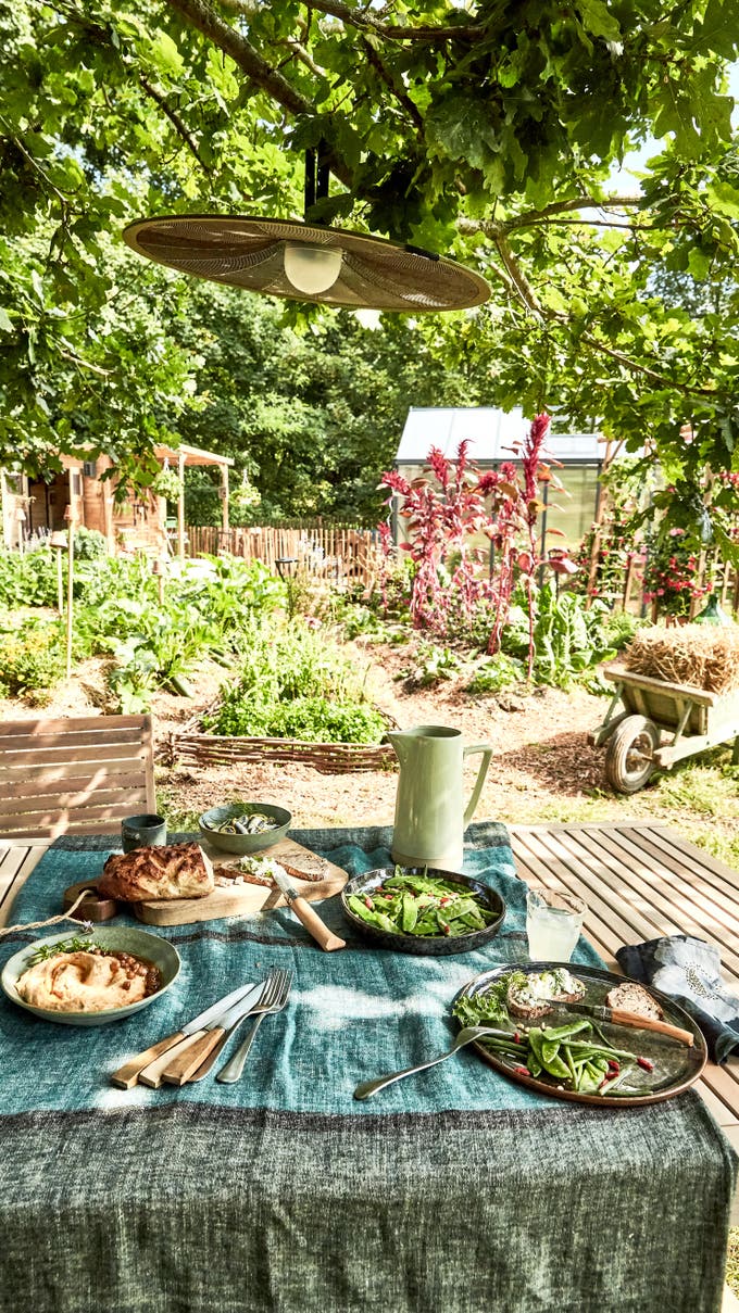 photo d'une suspension dans un jardin responsable
