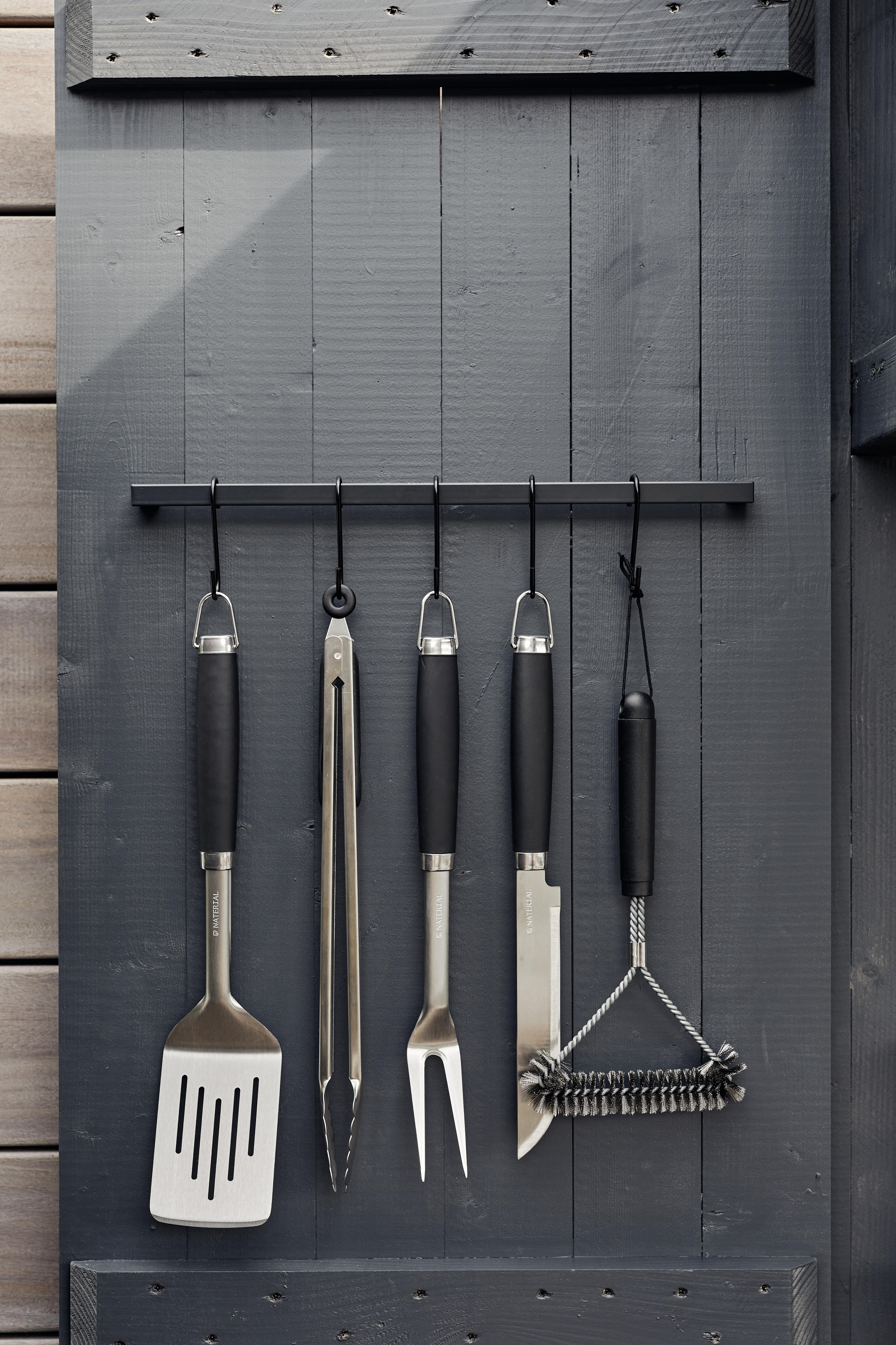 Set di accessori per cibo per barbecue in inox grezzo NATERIAL L 21 x L 46.4 x H 9.6 cm, 5 pezzi - 10