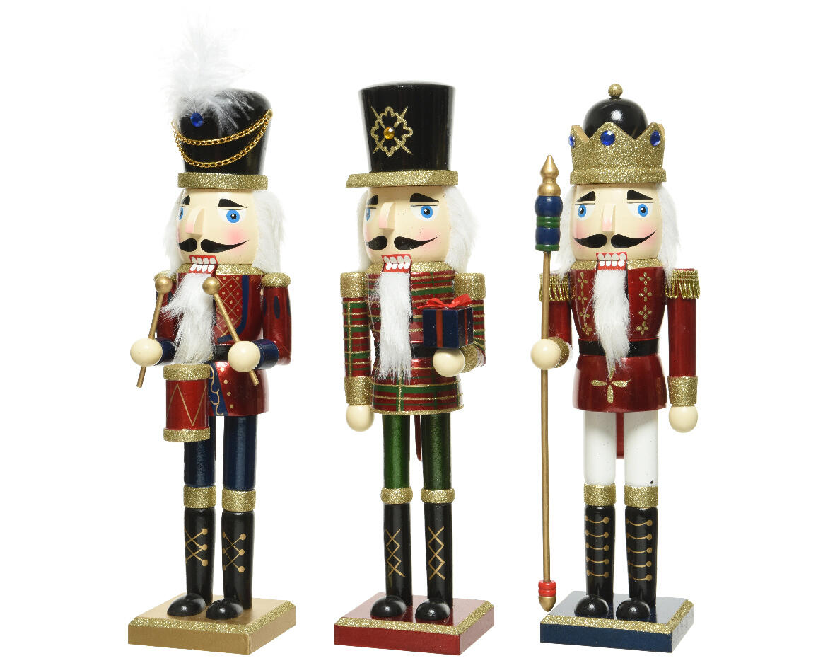 Casse-noisette Décoratif En Bois Pour Noël - 38 Cm De Hauteur - Modèles Roi Ou Soldat - Décoration De Fête Traditionnelle