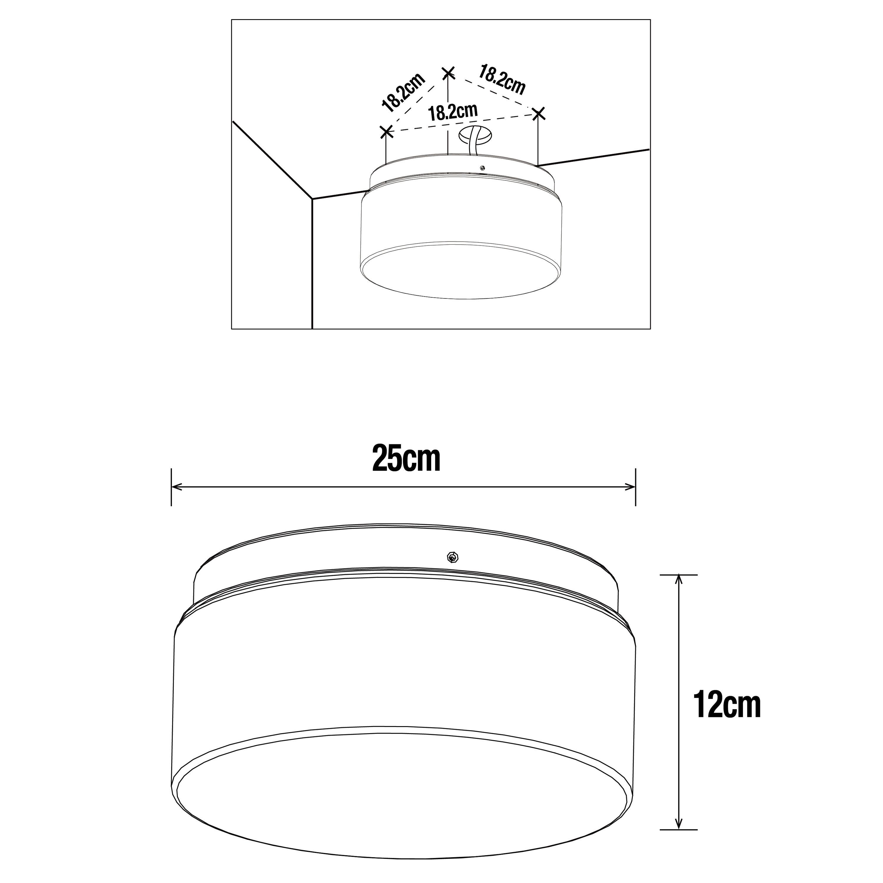 Plafonnier salle de bain 2 x E27, D.25 cm blanc - 4