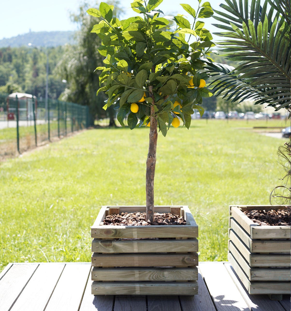 Bac KÜB carré en pin traité CERLAND, L.40 x P.40 x H.28 cm - 4