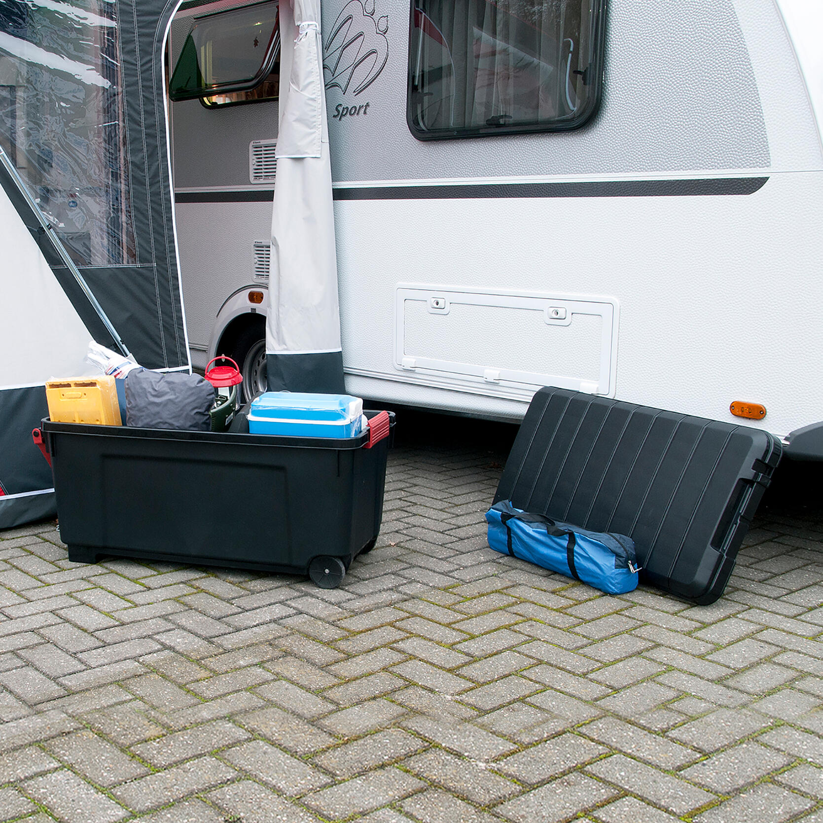 Malle IRIS plastique bordeaux / noir l.50 x P.100 x H.50 cm, 170 l - 8