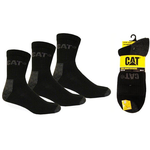 3 paires de socquettes basses CATERPILLAR  noir taille 41-45