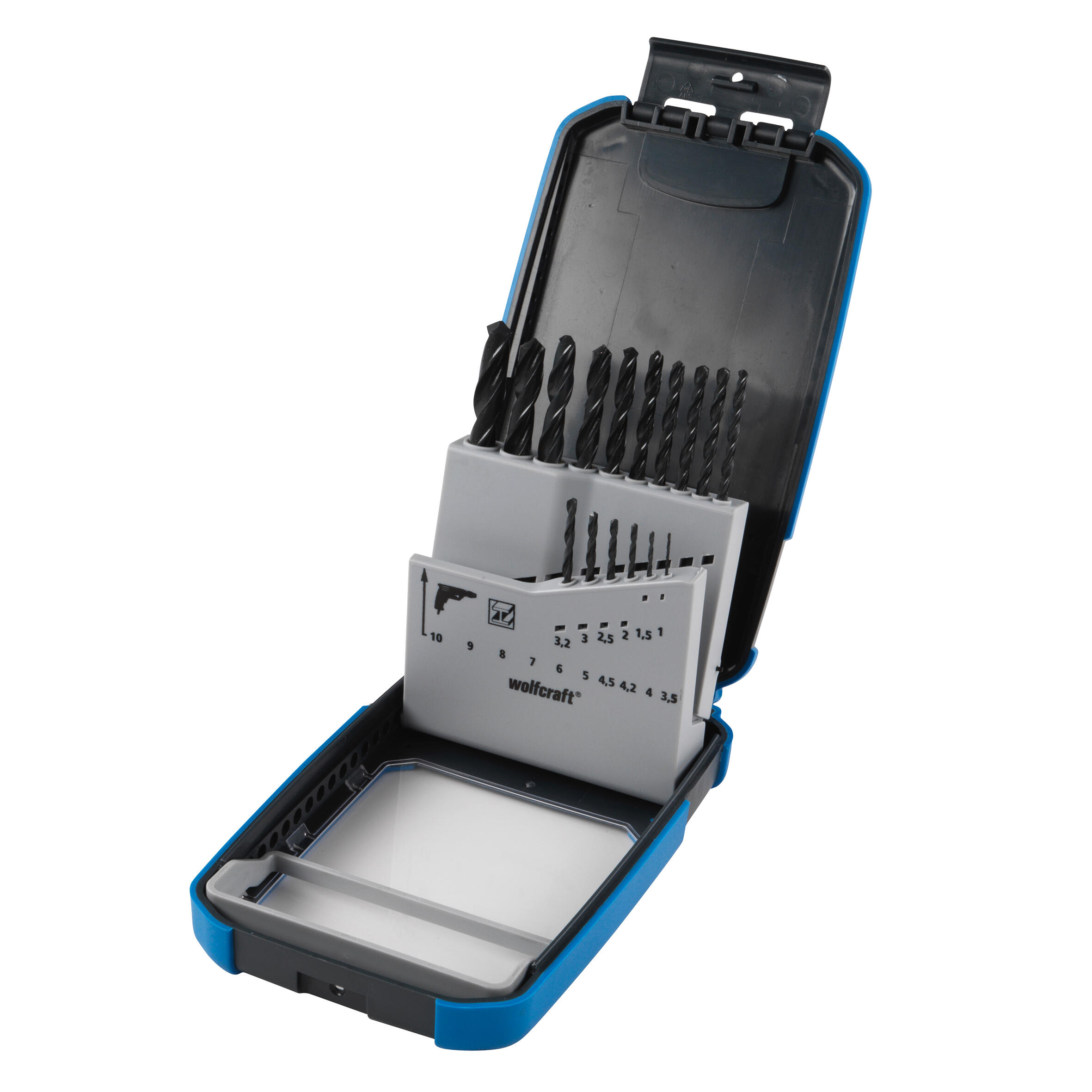 16 broca para metal ø 1/1,5/2/2,5/3/3,2/3,5/4/4,2/4,/5/6/7/8/9/10 mm wolfcraft