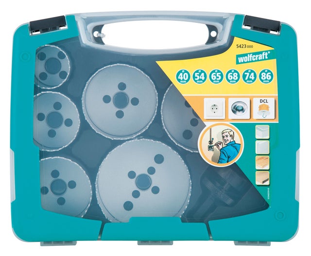 6 Scie cloche BIM bois/plastique/métal wolfcraft diam.40,54,65,68,74,86mm