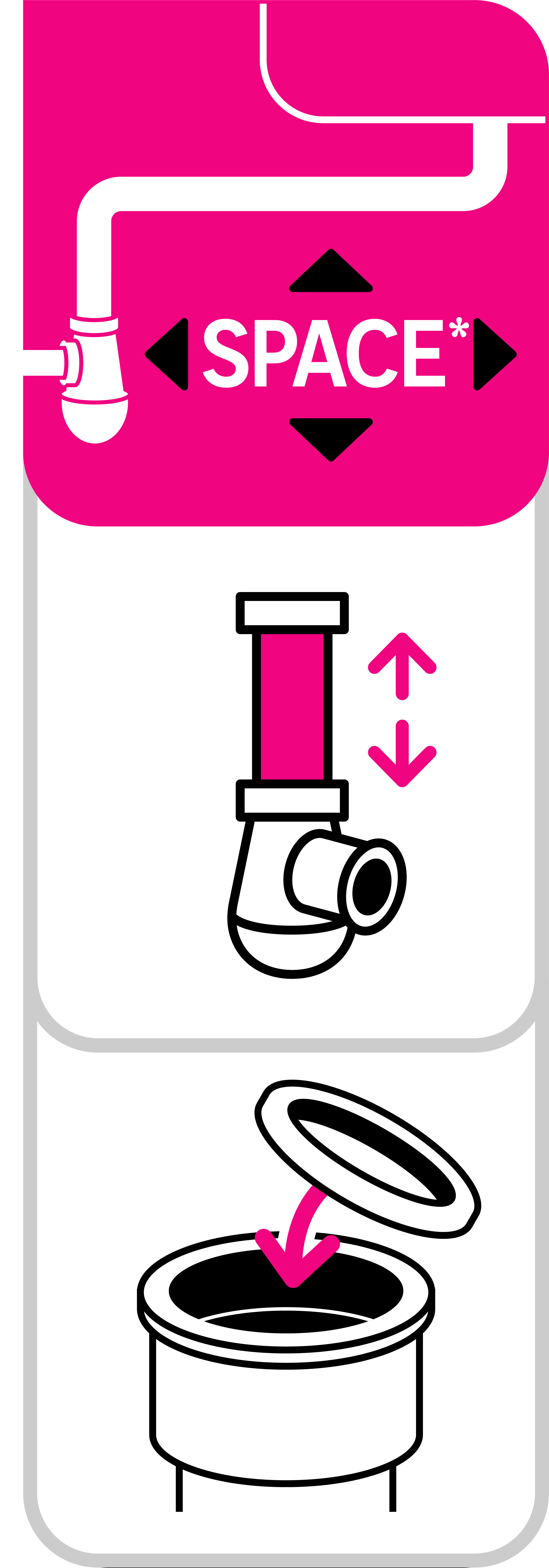 Syfon umywalkowy bez spustu oszczędzający miejsce bez przelewu EQUATION - 5