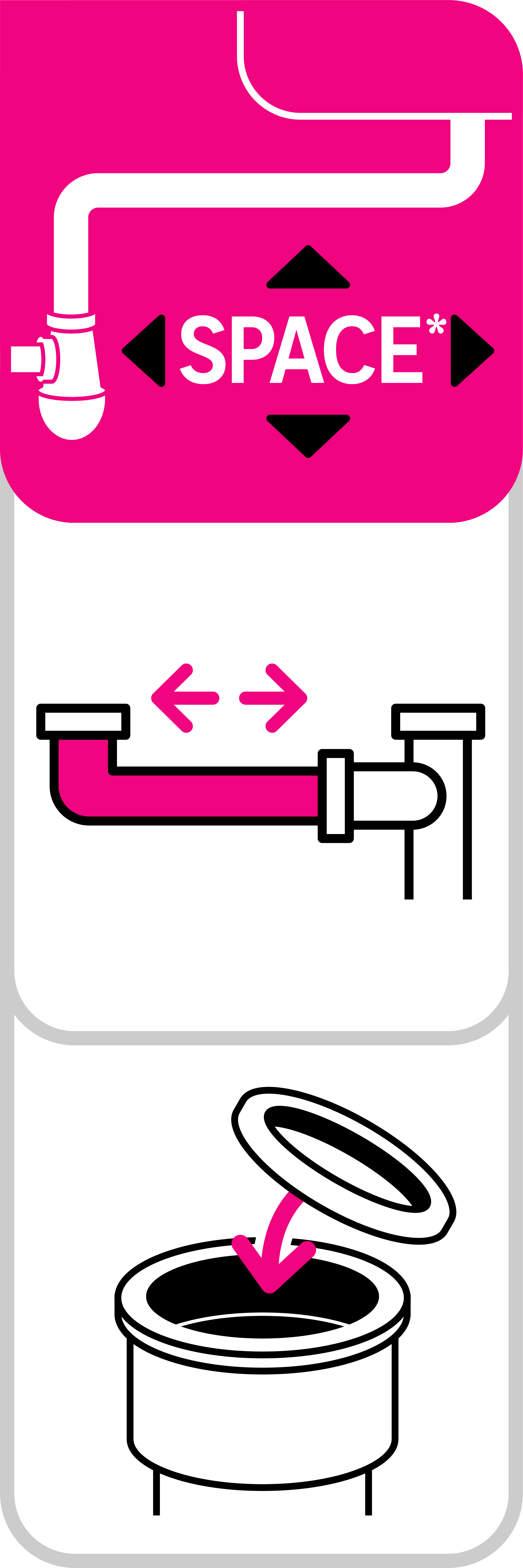 Syfon zlewozmywakowy 1-komorowy bez spustu oszczędzający miejsce EQUATION - 8
