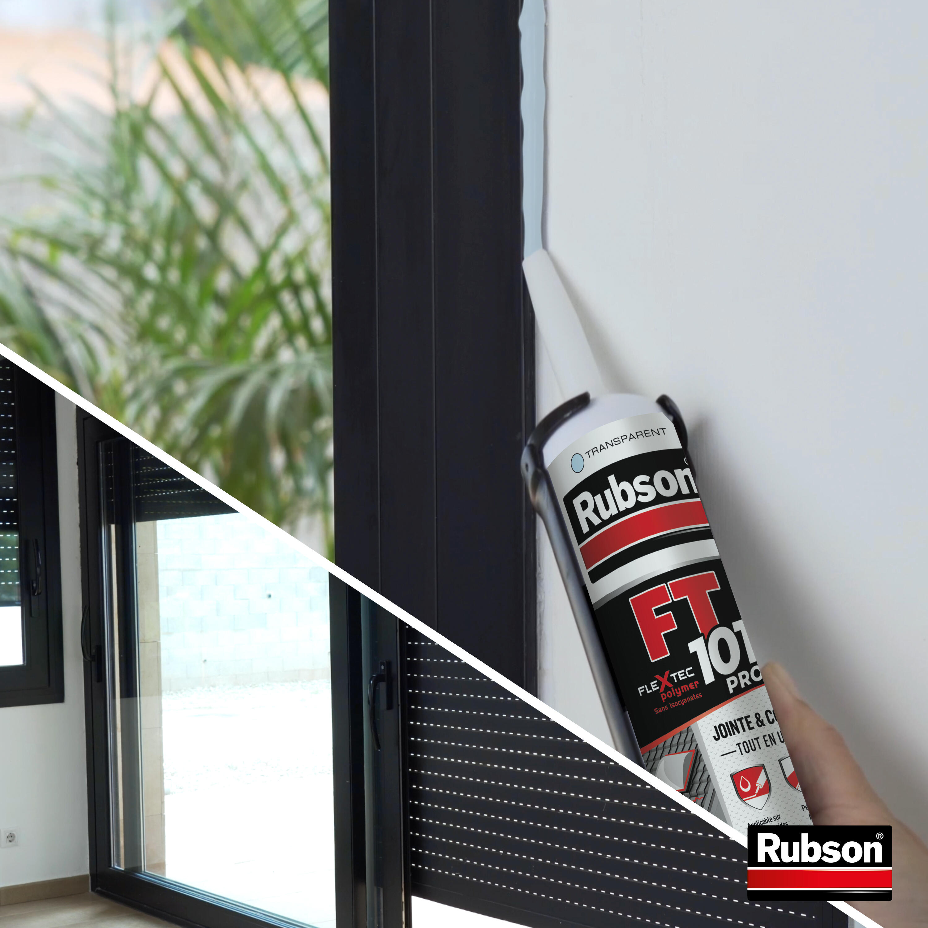 Mastic d'étanchéité Ft101 jointe et colle RUBSON transparent, 280 ml - 5