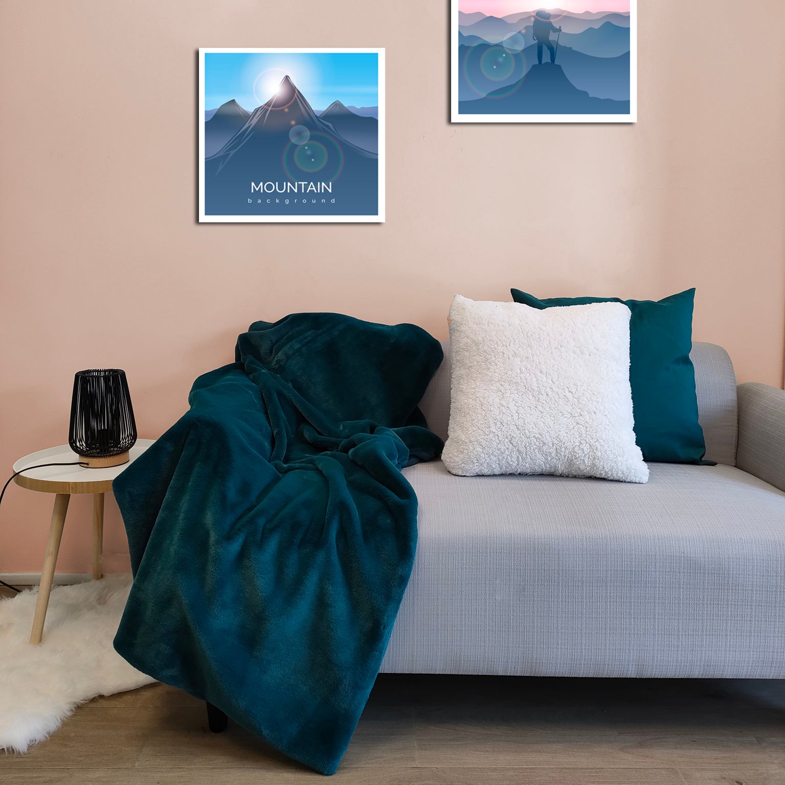 Plaid Boreal, bleu canard 120x150 cm - 4