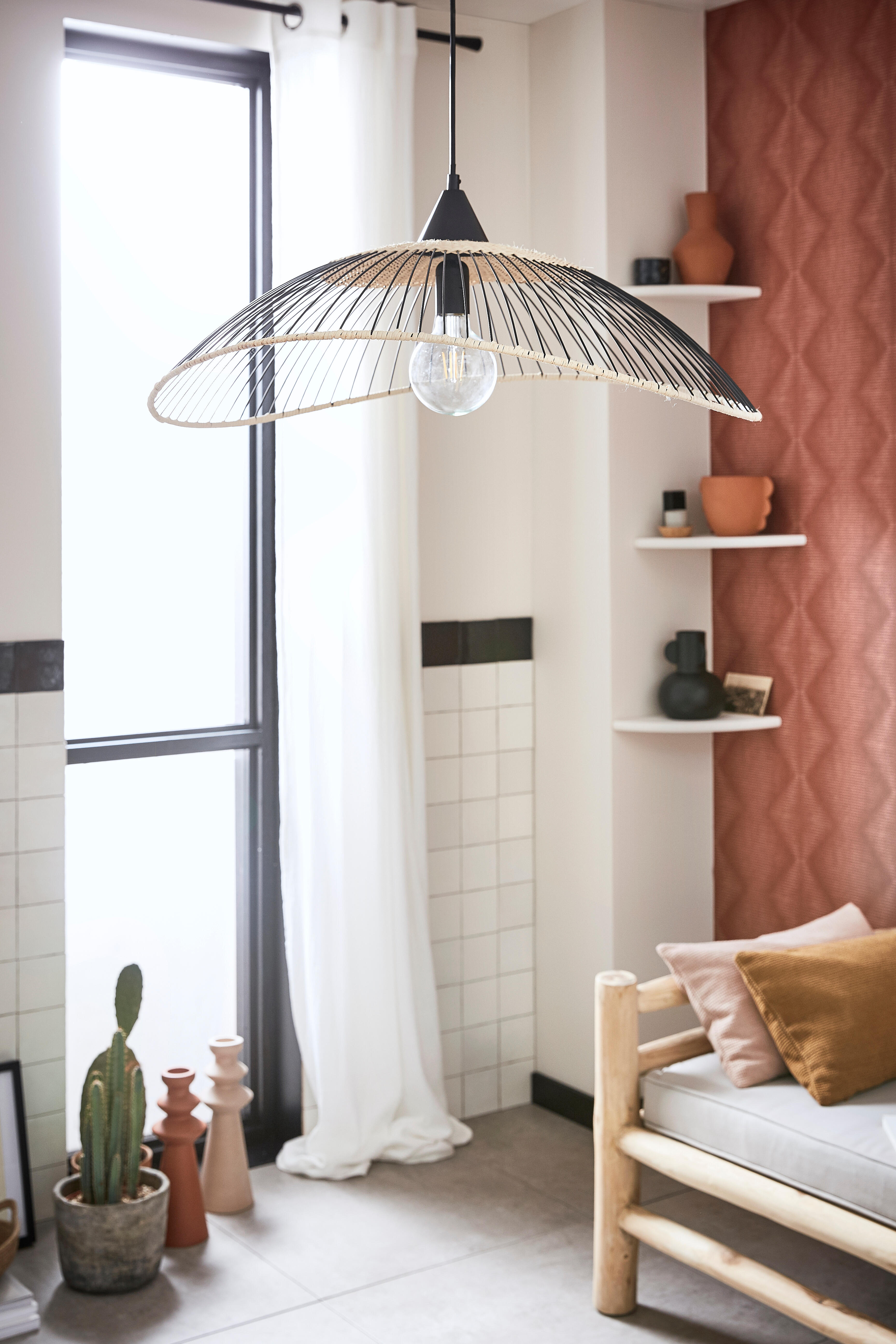 Suspension Kasteli fer, noir, Diam.45 cm, E27 - 2