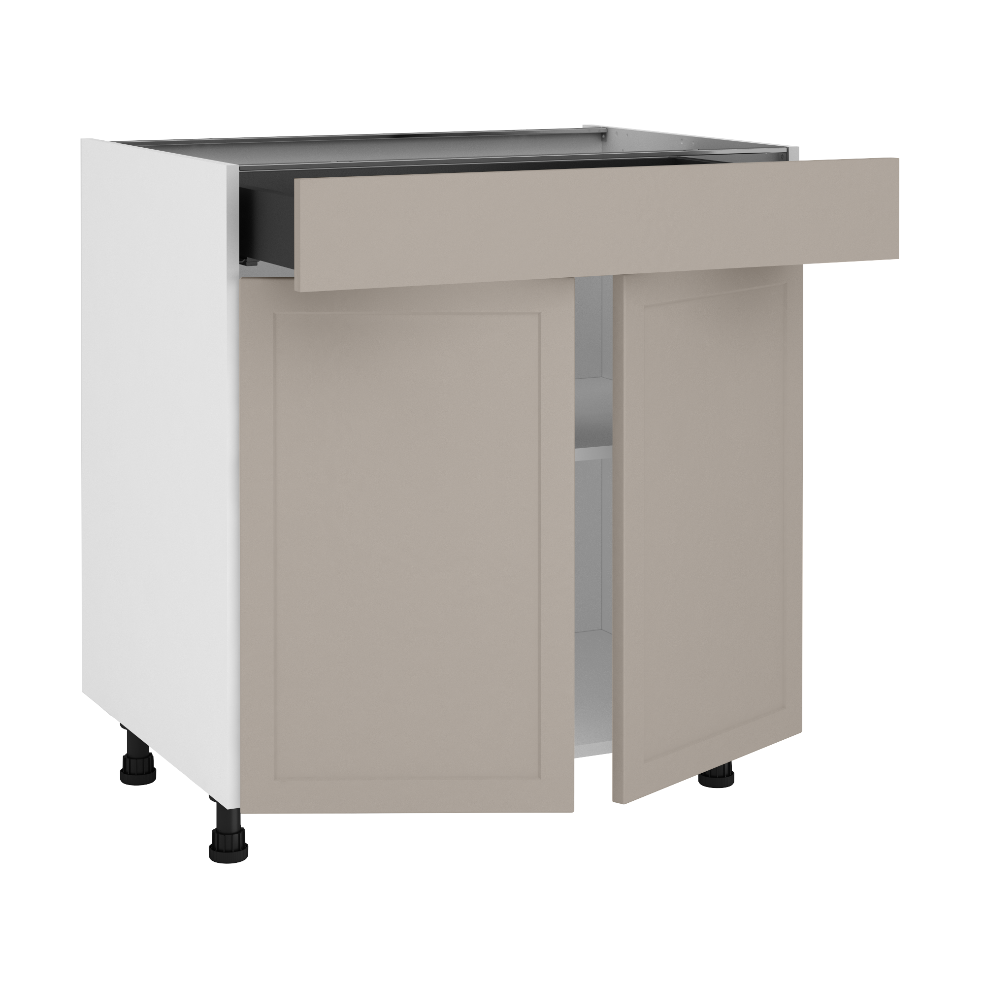 Szafka kuchenna stojąca kompletna Newport 80 cm taupe 1 szuflada Delinia iD