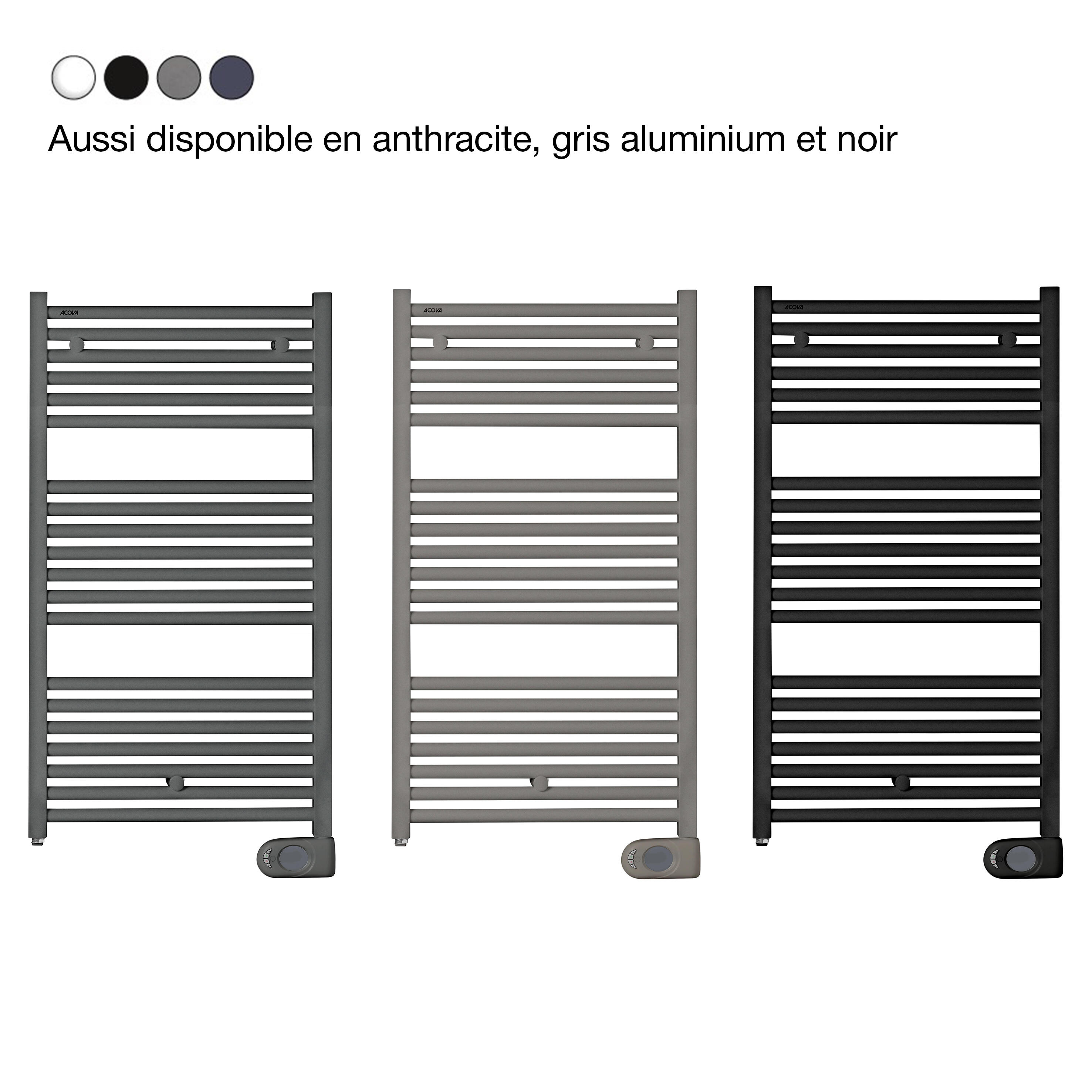 Sèche-serviettes électrique à inertie fluide ACOVA 500W, H96.8 x l50 cm Tweed bl - 5