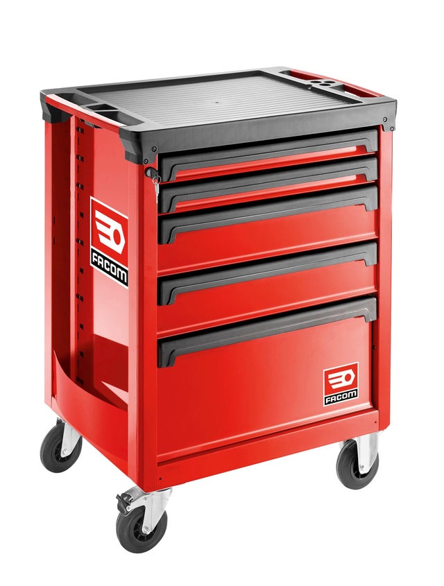 Servante d’atelier rouge acier FACOM 5 tiroirs, ROLL.5M3APB